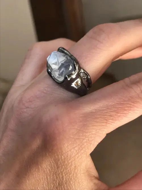 Jewelry White Crystal Charm Ring Size ONE SIZE - 1 Thumbnail