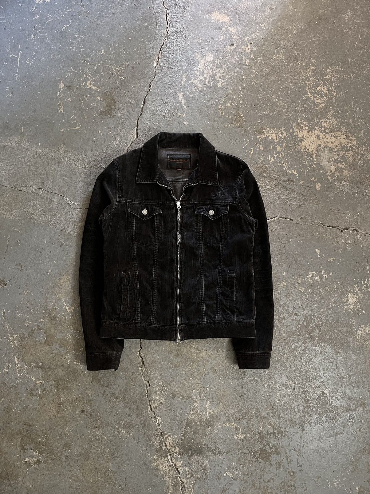 image of Jun Takahashi x Undercover Aw06 “But Beautiful V Guru Guru” Bug Corduroy Jacket in Black (Size Larg