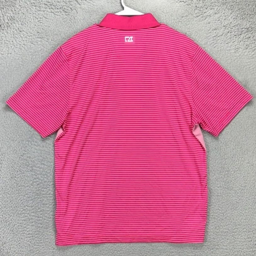 Cutter & Buck Cutter & Buck CB DryTec Mens Golf Polo Shirt L Pink White Colorblock Rugby Shirt Size US L / EU 52-54 / 3 - 3 Thumbnail