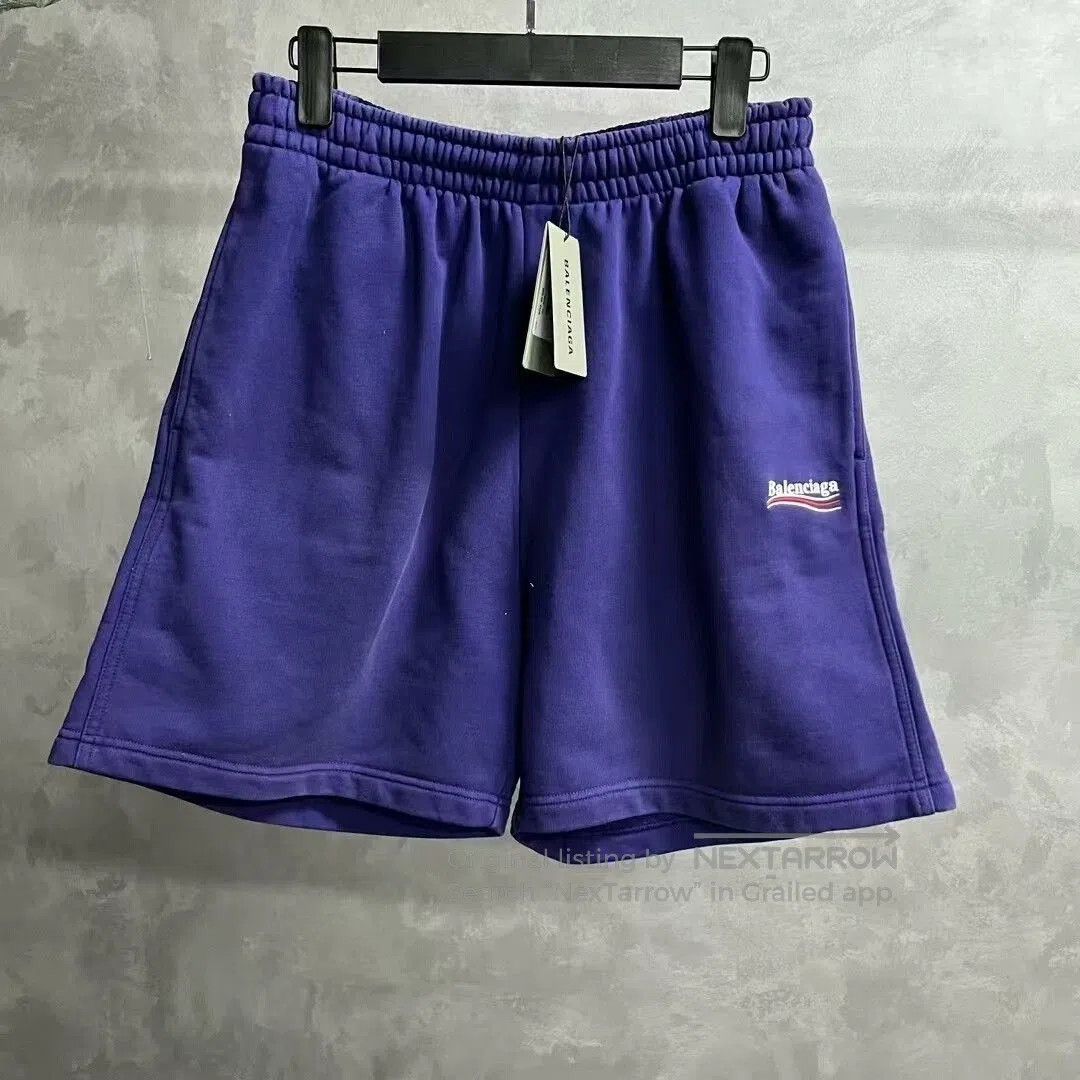 Balenciaga Balenciaga Blue Letter Print Casual Shorts. Size US 26 / EU 42 - 1 Thumbnail