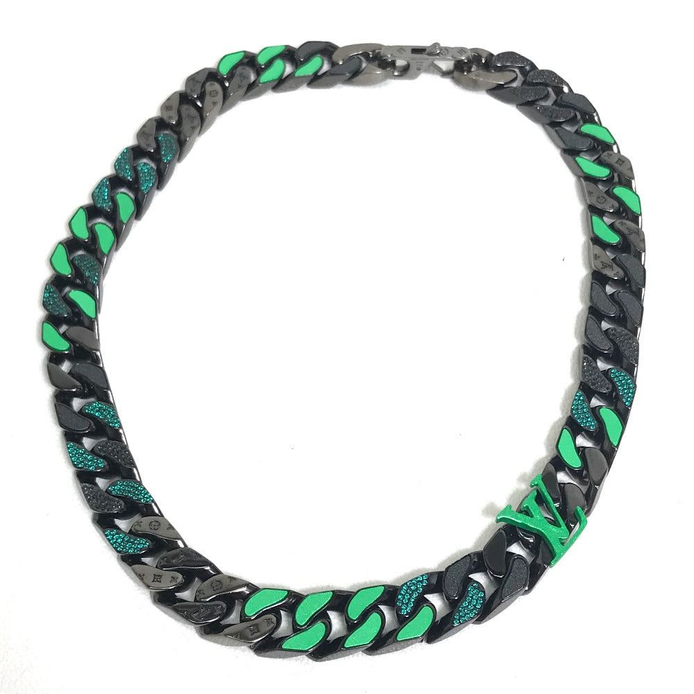 Louis Vuitton Louis Vuitton Mp2853 Lv Collier Chain Links Pâtise (Cheese) Accessories Necklace Metal Men Black/Green Size ONE SIZE - 1 Thumbnail