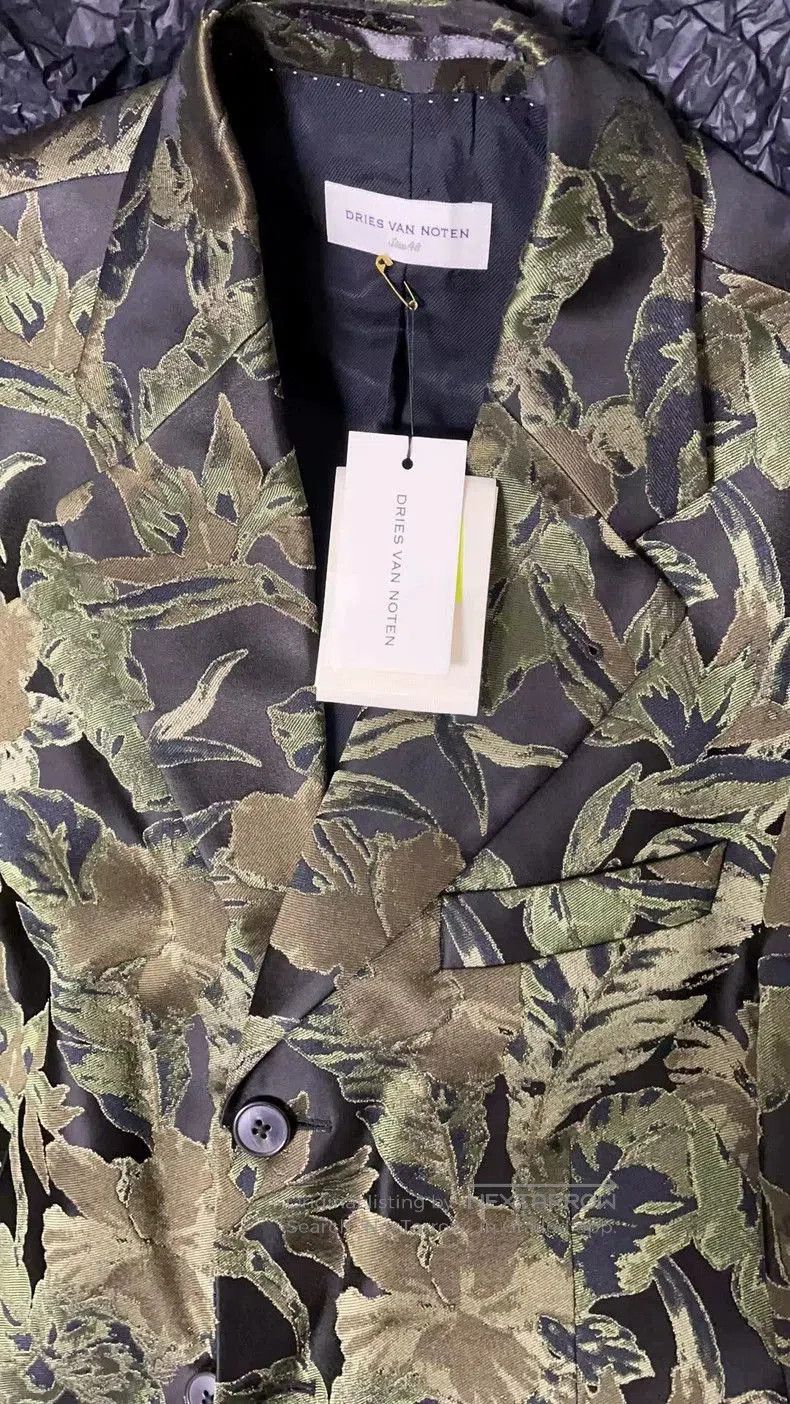 Dries Van Noten Dries Van Noten Green Jacquard Blazer. Size US M / EU 48-50 / 2 - 9 Thumbnail
