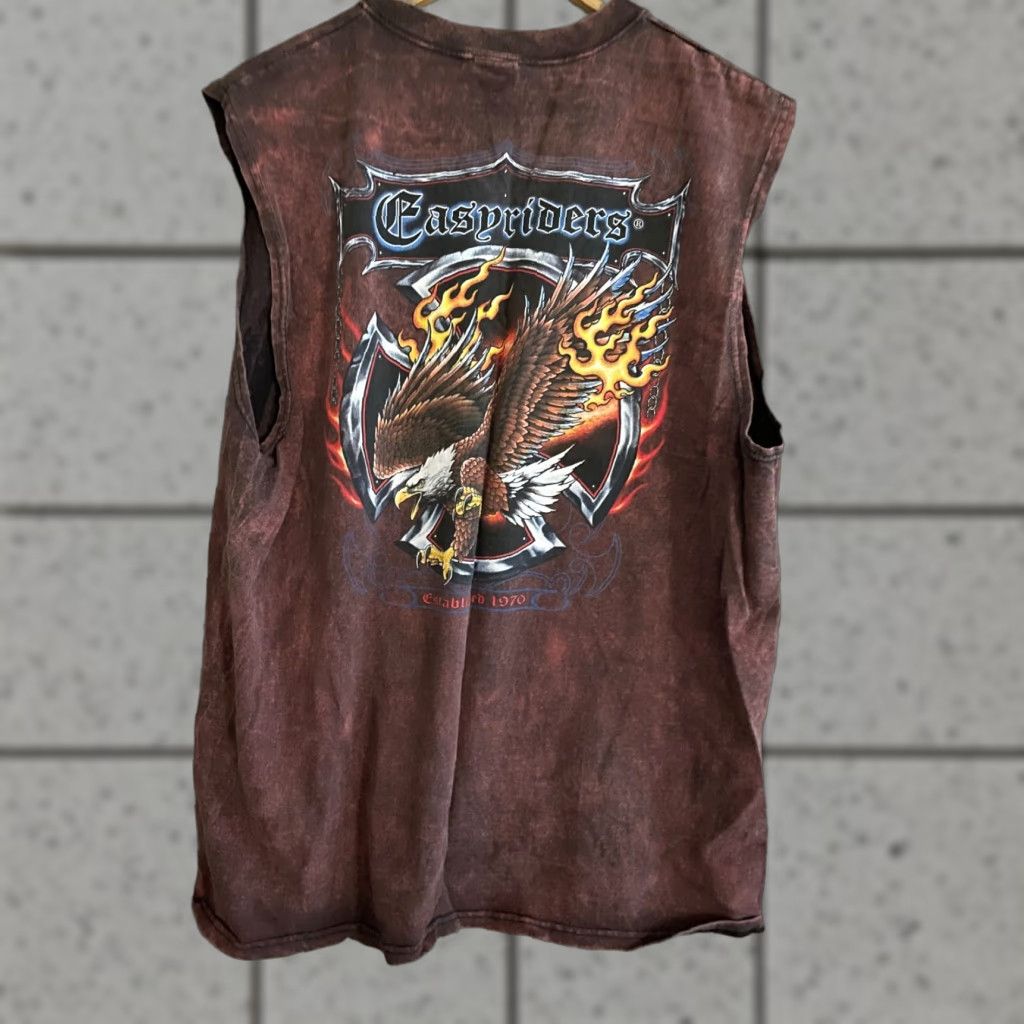 Anvil VINTAGE Anvil EasyRiders Tank Top Mens L Red Sleeveless Biker Motorcycle Graphic Print Crew Neck All Seasons Regular S-2-4 Size US L / EU 52-54 / 3 - 1 Thumbnail
