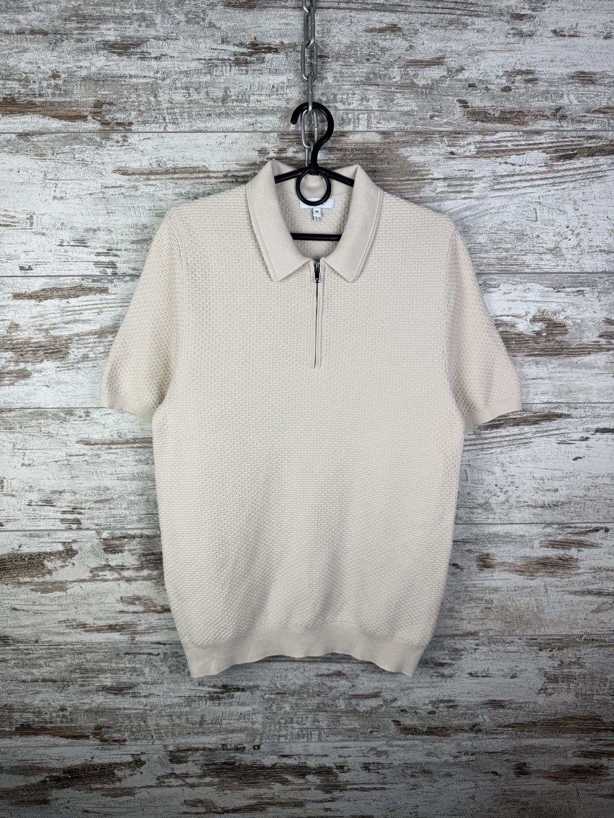 Reiss Mens Reiss Polos T-shirt size M luxury beige tee Size US M / EU 48-50 / 2 - 2 Thumbnail