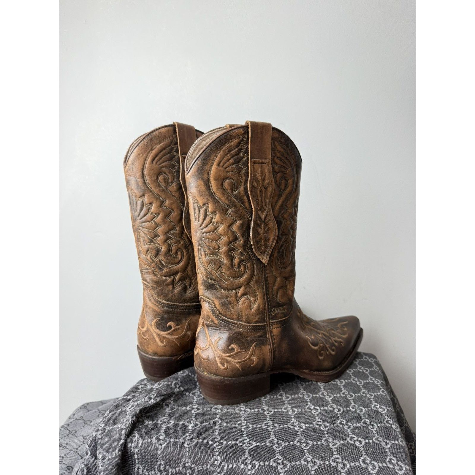 Sancho Boots 💥Rare! Vintage Sancho Western Leather Cowboy Boots Size US 9 / EU 42 - 7 Thumbnail