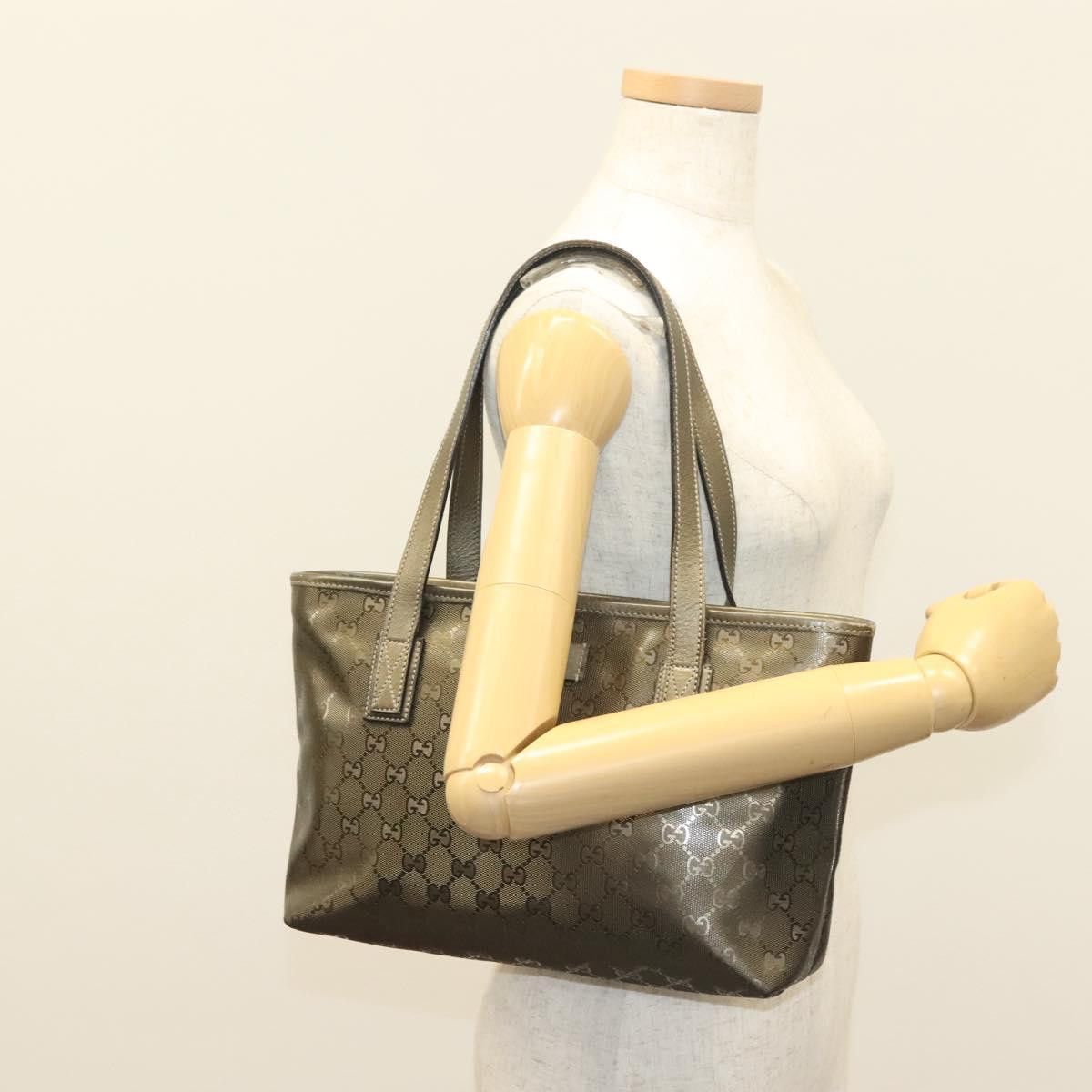 Gucci GUCCI GG Implementation Tote Bag Pvc Khaki Silver Size ONE SIZE - 25 Thumbnail
