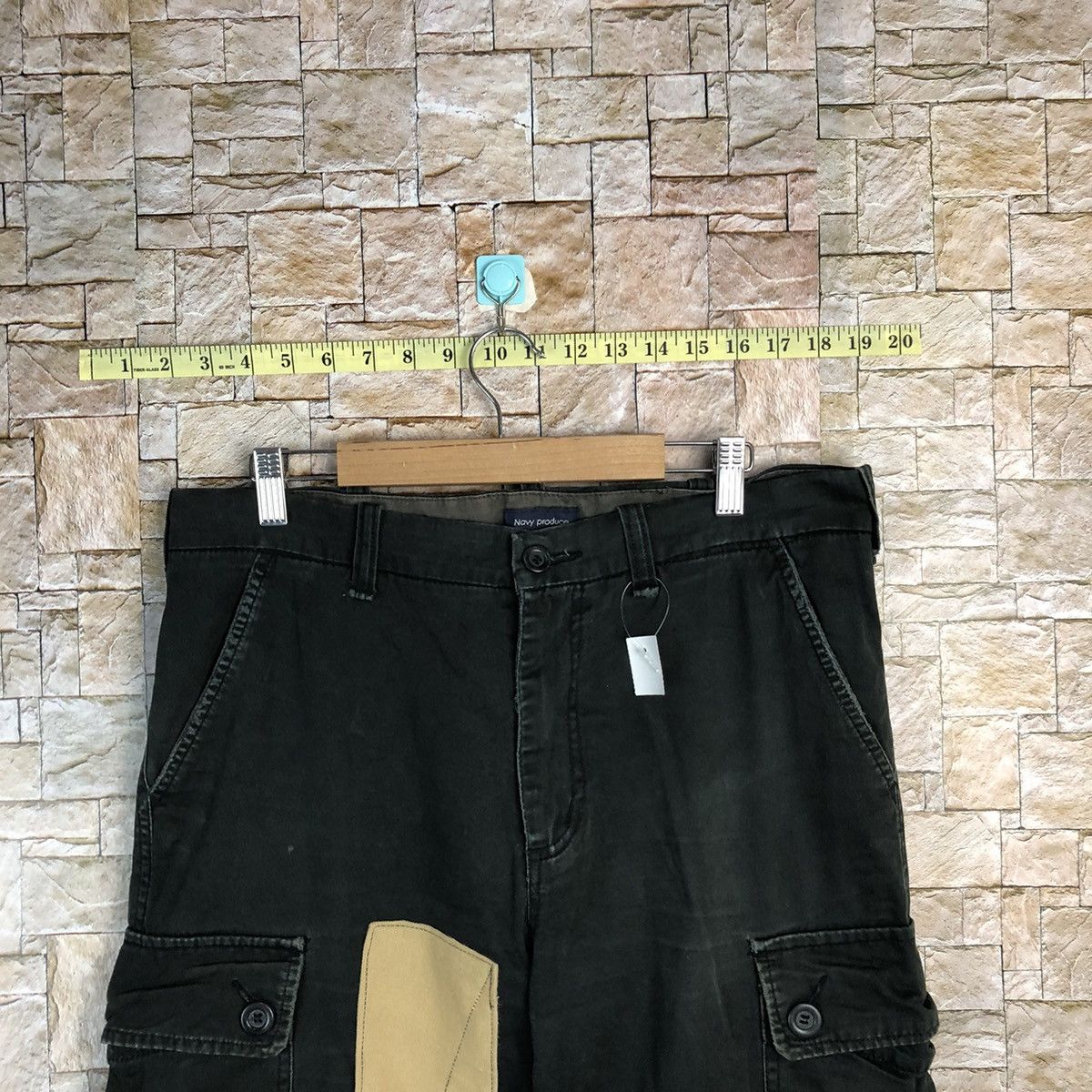 Japanese Brand Navy Produce custom patchwork Cargo Multipocket Pants #A139 Size US 34 / EU 50 - 4 Thumbnail