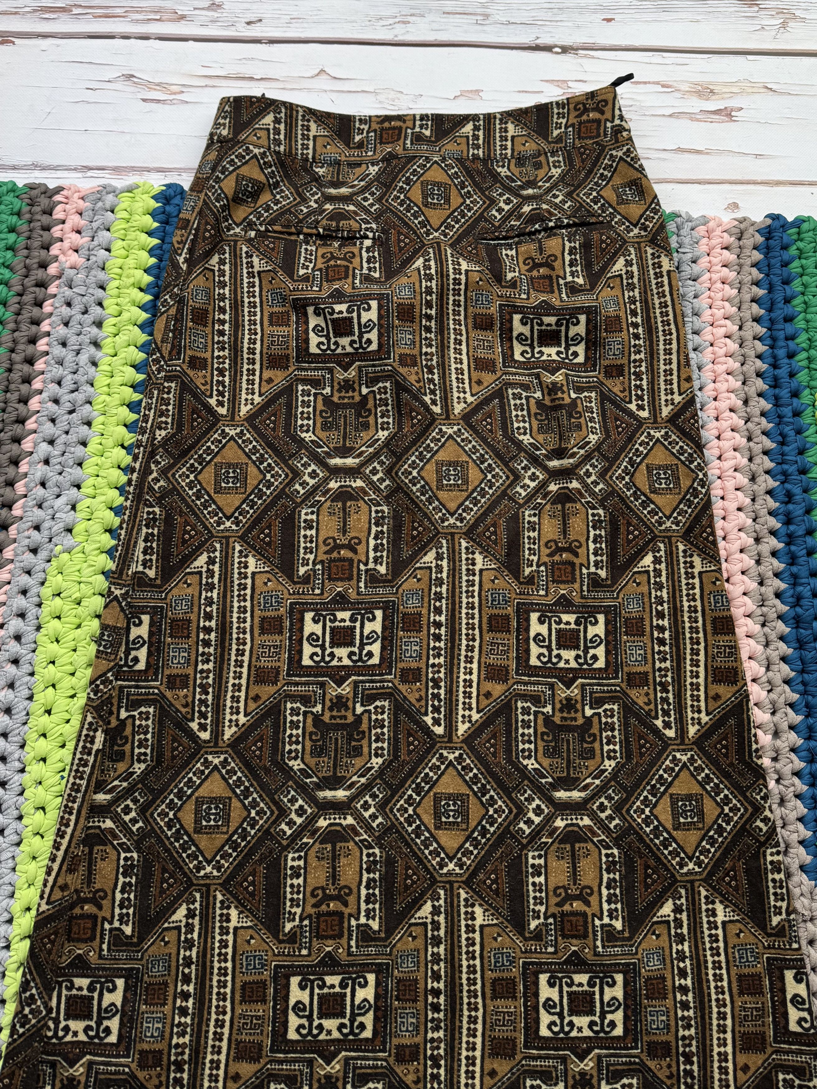 Hache Hache Vintage Wool Printed Maxi Skirt (D10) Size 28" / US 6 / IT 42 - 8 Thumbnail