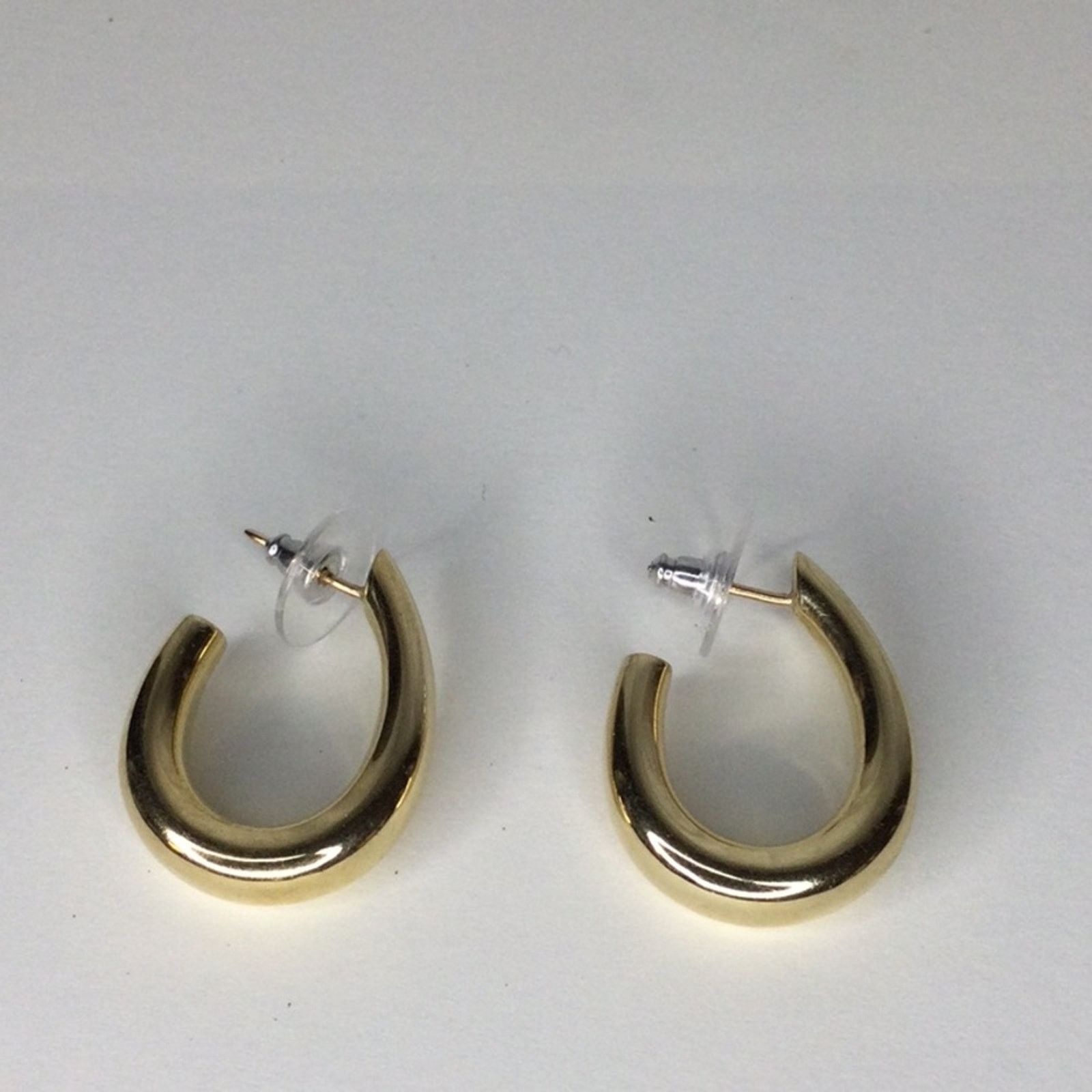 Other Gold Tone Push Back Small Hoop Earrings Size ONE SIZE - 4 Thumbnail