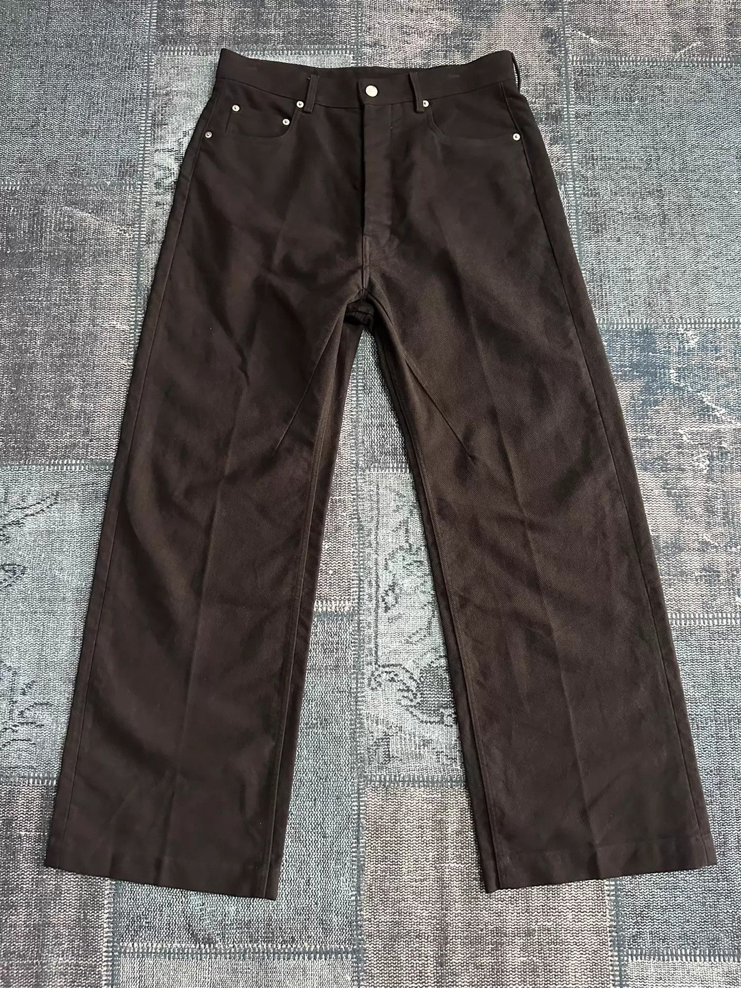 Rick Owens Black Casual Straight-Leg Pants Size US 32 / EU 48 - 1 Thumbnail