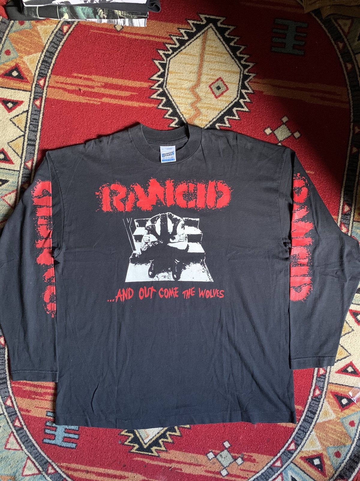 image of Band Tees x Vintage Rancid 'out Of Step' in Black, Men's (Size XL)