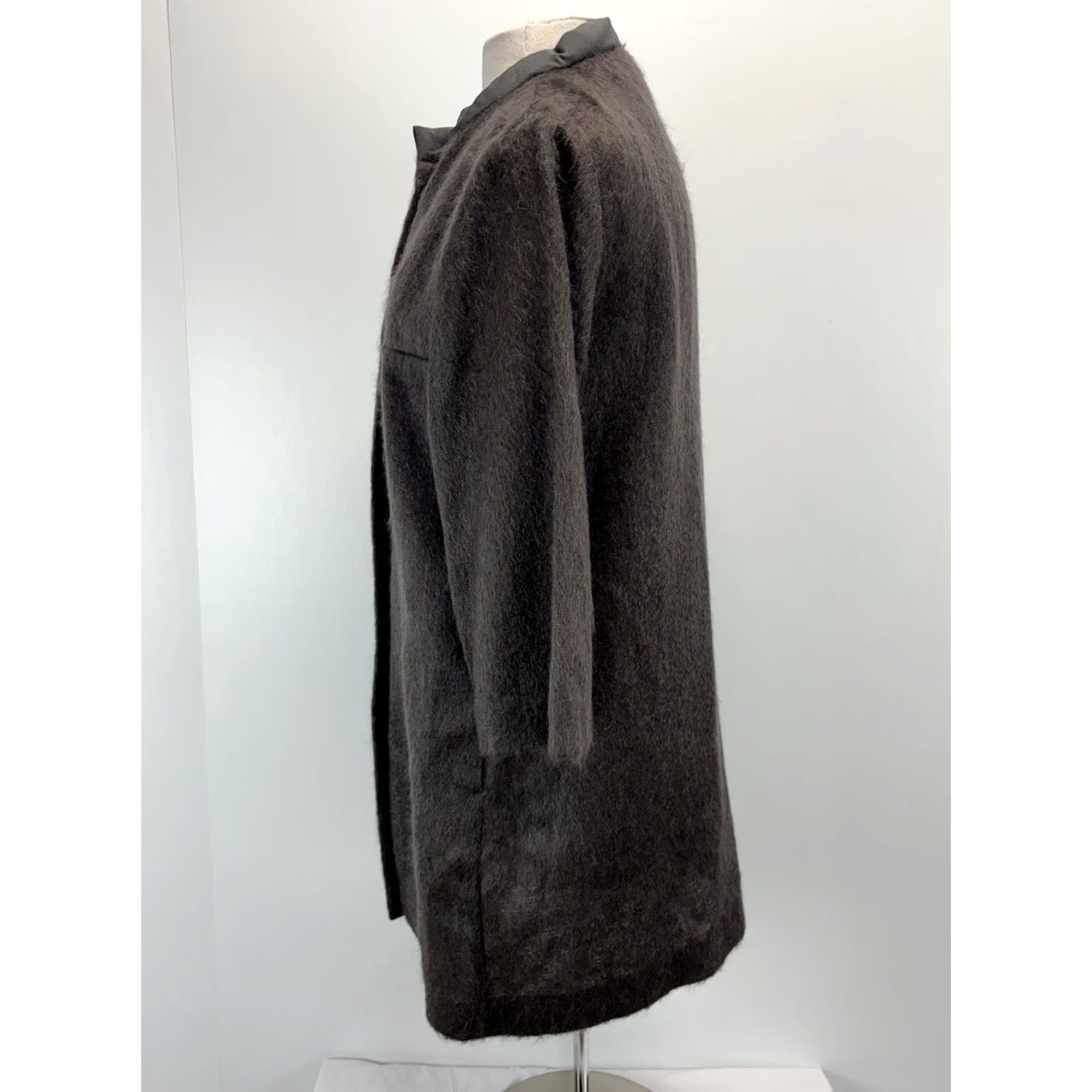 DOROTHEE SCHUMACHER Dorothee Schumacher Jacket Womens S Gray Mid-Length Mohair Silk Button 3/4 Sleeve Designer Modern Minimalist Cardigan Size S / US 4 / IT 40 - 2 Thumbnail