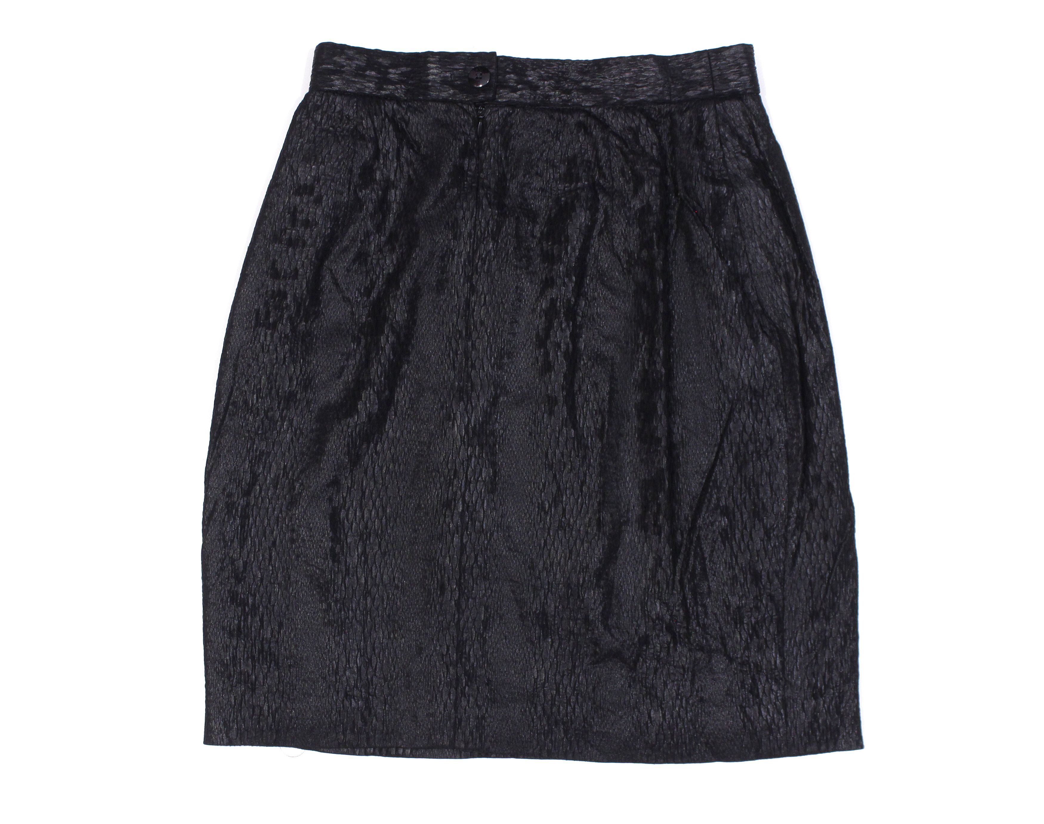 Escada 90S "Scales" Skirt Vintage Size 25" / US 0 / IT 36 - 2 Thumbnail