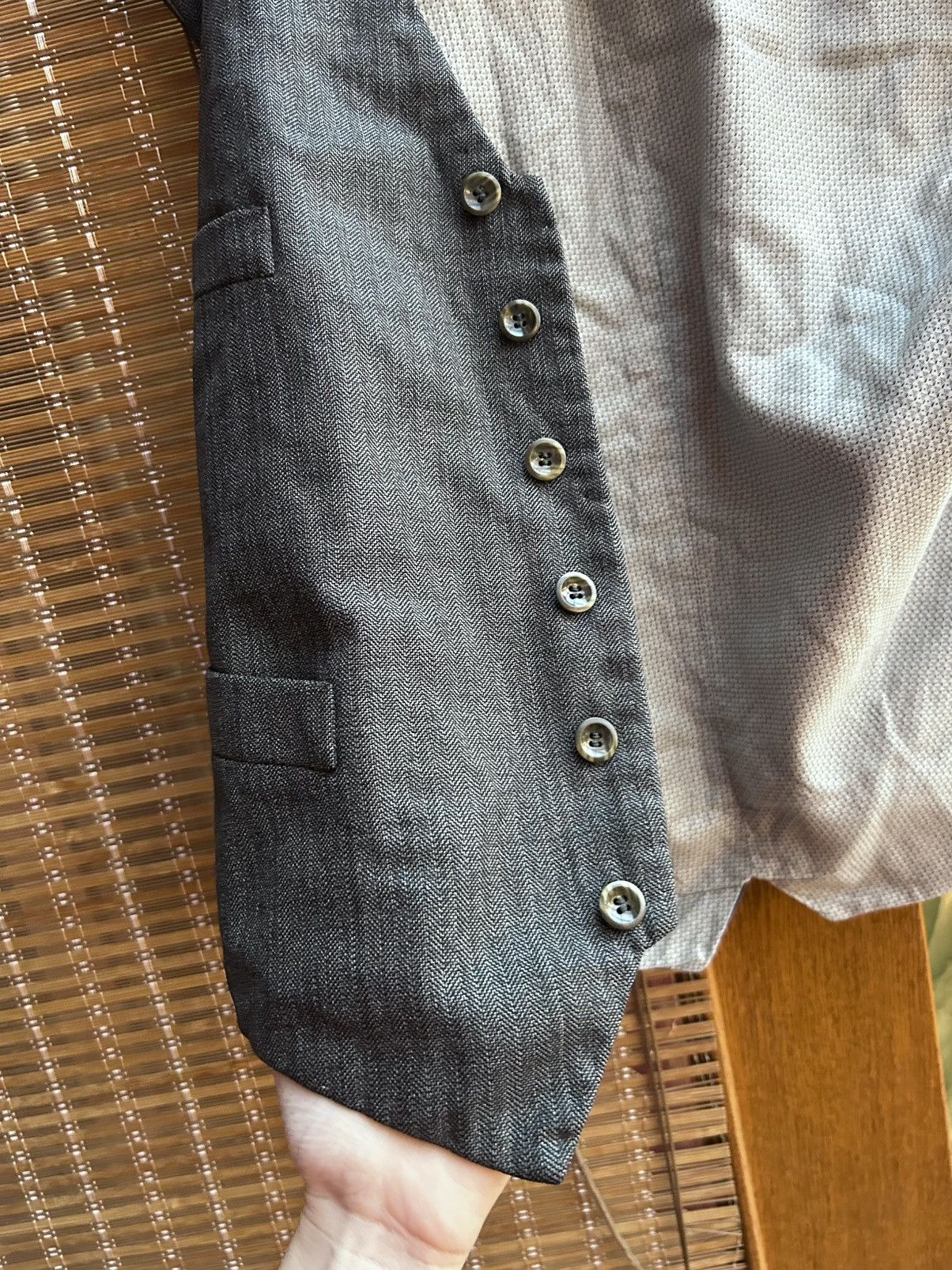 Vintage Vintage French Salt & Pepper Cotton HBT Vest Buckle Back Size US S / EU 44-46 / 1 - 5 Thumbnail