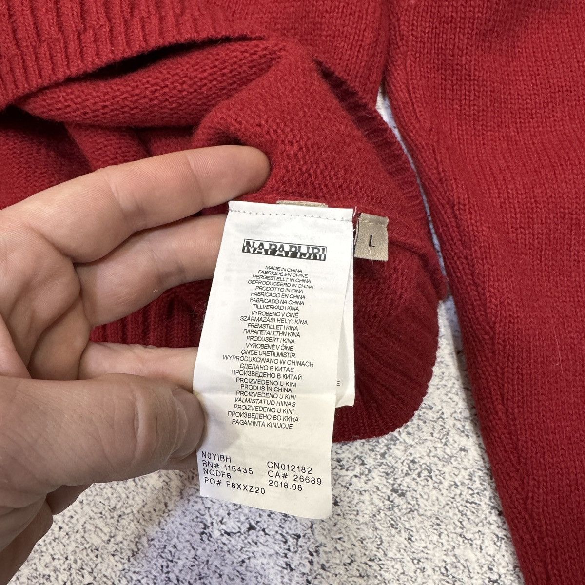 Napapijri Napapijri Wool Blend 1/4 Zip Knit Sweater Red L size Size US L / EU 52-54 / 3 - 6 Thumbnail