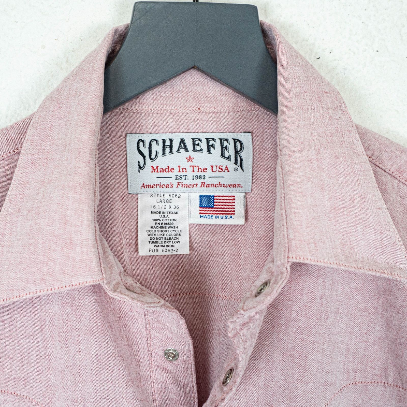 Other Schaefer Western Snap Ranchwear Shirt Chambray Pink cotton L Size US L / EU 52-54 / 3 - 4 Thumbnail