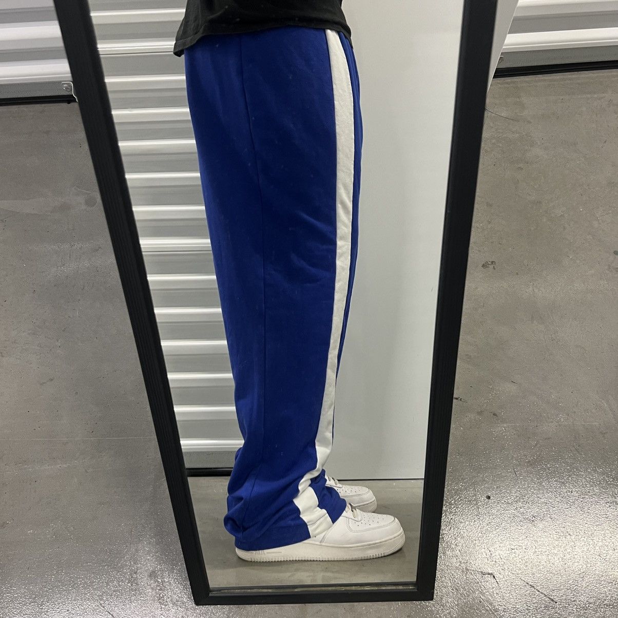 Japanese Brand × Vintage crazy Vintage Y2K/2000s Super Baggy Blue Striped Sweatpants ! Size US 36 / EU 52 - 2 Thumbnail