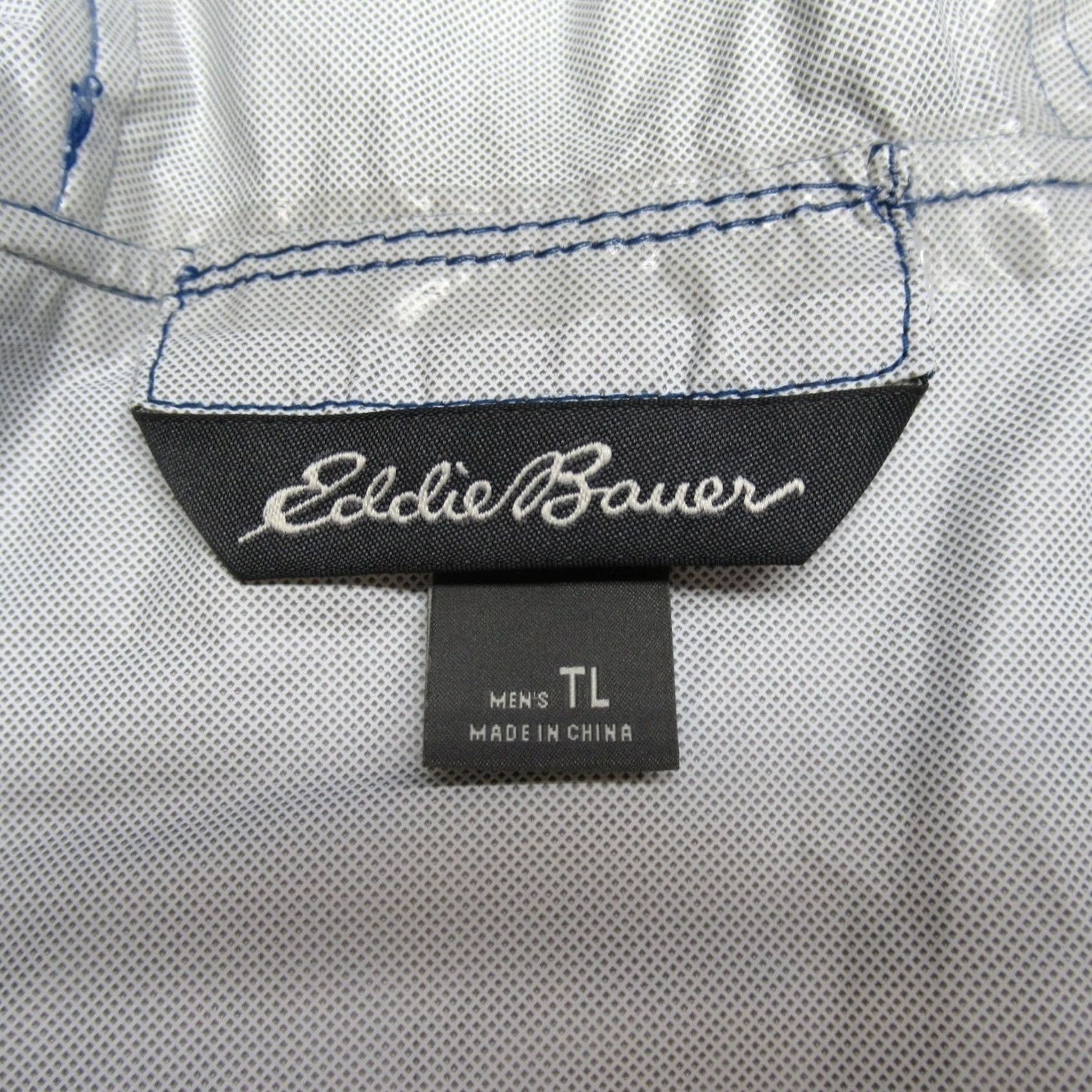 Eddie Bauer Eddie Bauer Mens Jacket Large Tall Blue Hood Light Pack Water Resistant Pockets Size US L / EU 52-54 / 3 - 6 Thumbnail