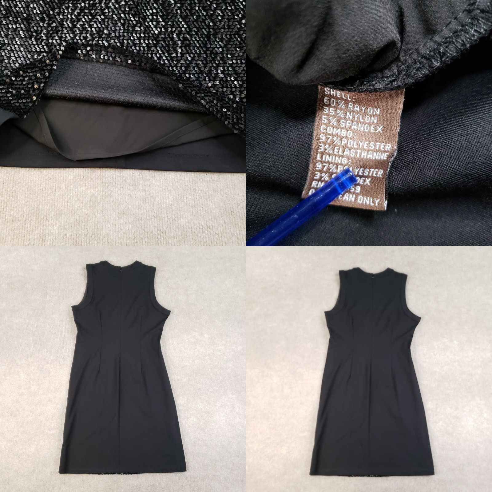 J.McLaughlin J. McLaughlin Dress Womens Small Black Sleeveless Lined Stretch Sequin Sparkly Size S / US 4 / IT 40 - 8 Thumbnail