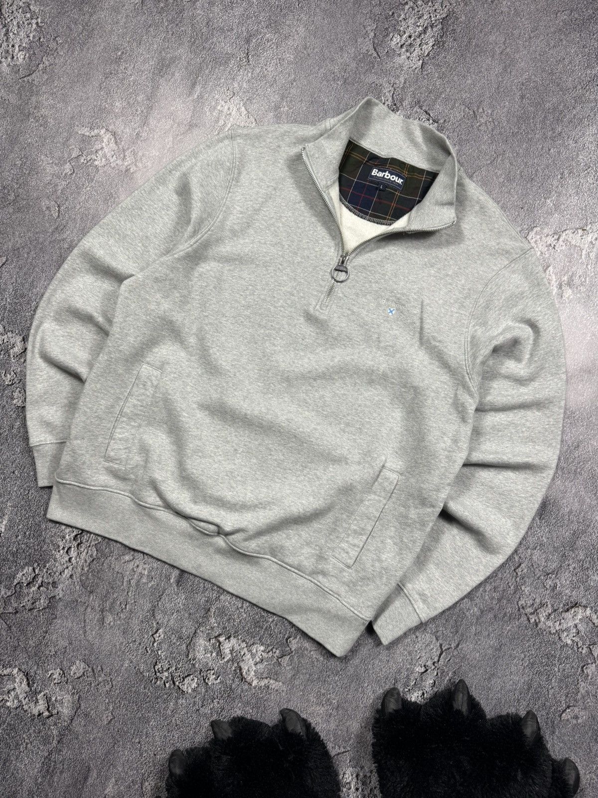 Barbour Barbour 1/4 Zip Grey Sweatshirt Size US L / EU 52-54 / 3 - 1 Thumbnail