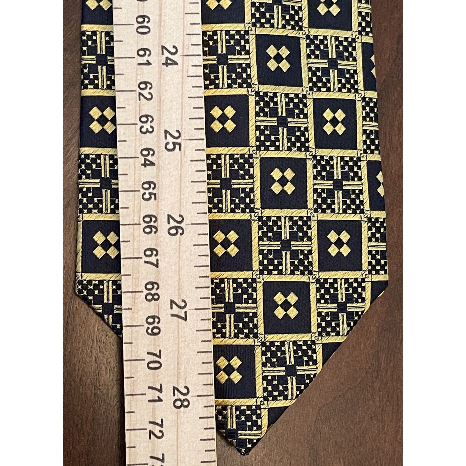 Other Belisi Gold 100% Silk Men’s Neck Tie Made In China Size ONE SIZE - 5 Thumbnail