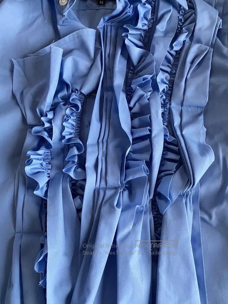 Comme des Garcons Comme Des Garcons Blue Folded Flower Shirt Size M / US 6-8 / IT 42-44 - 2 Thumbnail