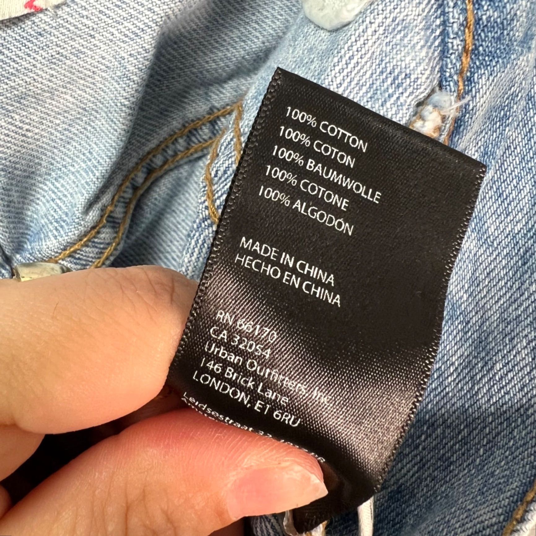 Bdg BDG Womens Jeans 27 Cowboy Tie-Dye Denim Mid-Rise 5-Pocket Straight Blue Denim Vintage No XS-? Size 27" / US 4 / IT 40 - 5 Thumbnail