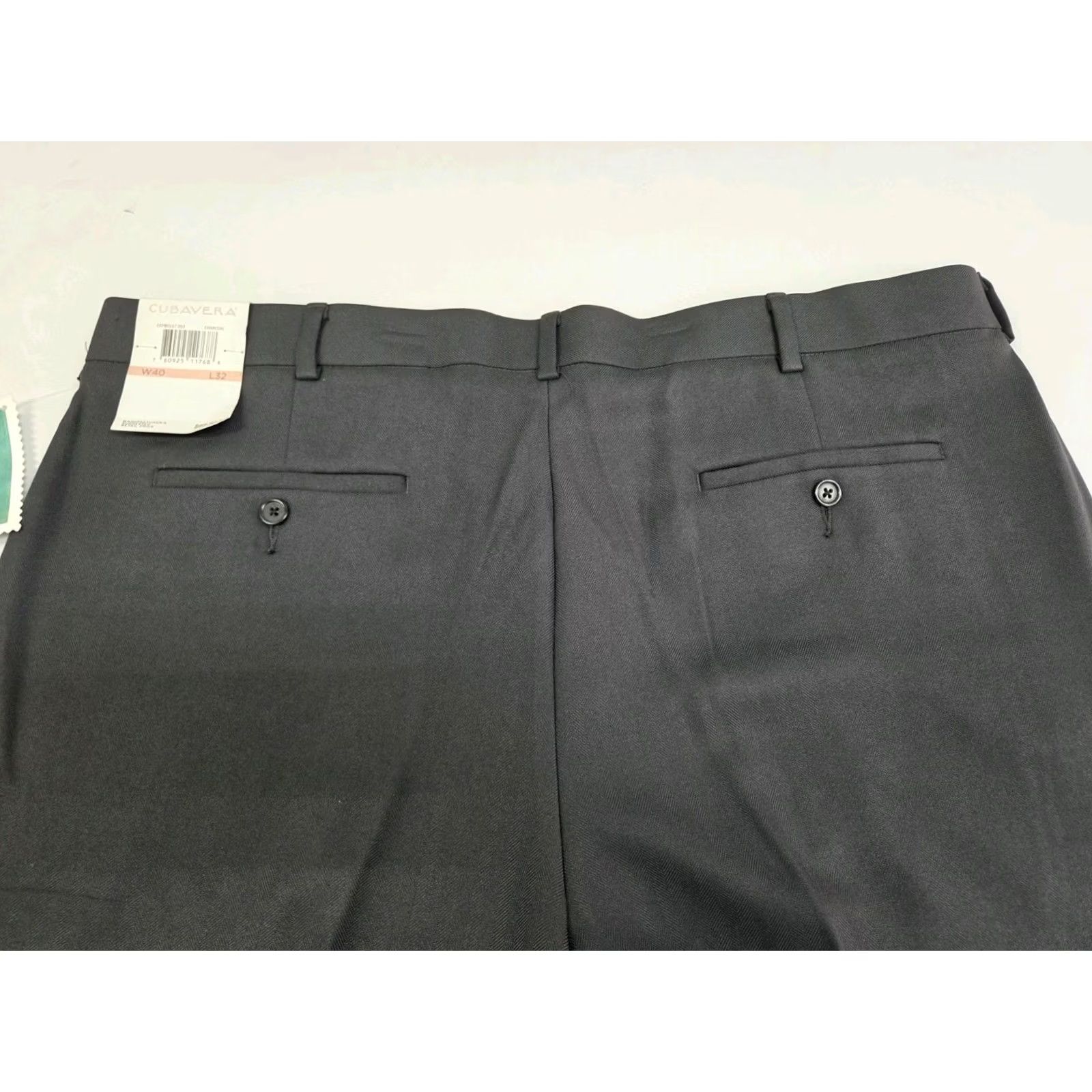 Cubavera Cubavera Mens Charcoal Dress Pants Size 40/32 Polyester Flat Front Straight Leg Regular Fit Knit 7526 Pants Men Dress Size US 40 / EU 56 - 5 Thumbnail