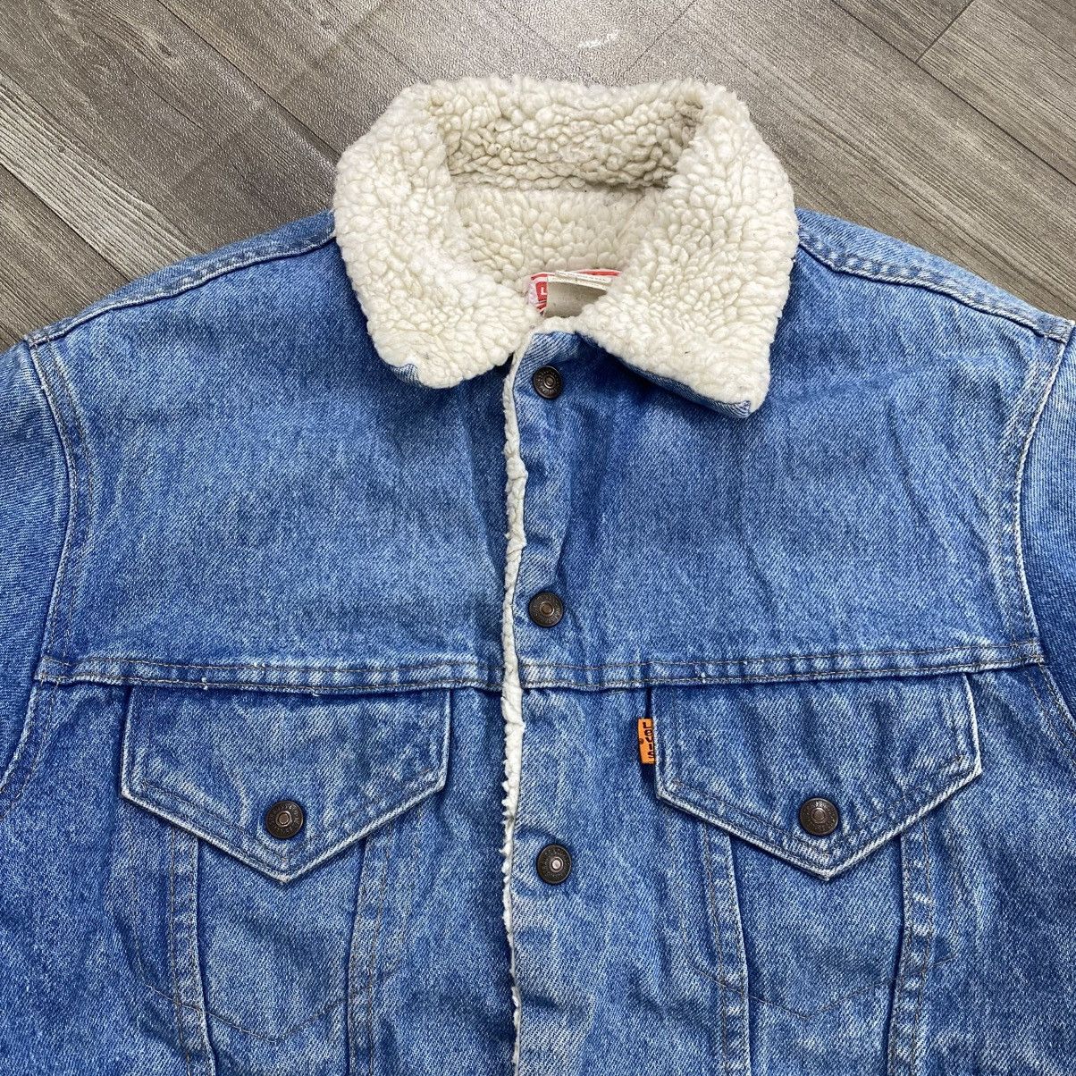 Levi's Vintage Clothing 1980s Vintage Levis Sherpa Orange Tab #527 USA Denim Jacket Size US M / EU 48-50 / 2 - 3 Thumbnail