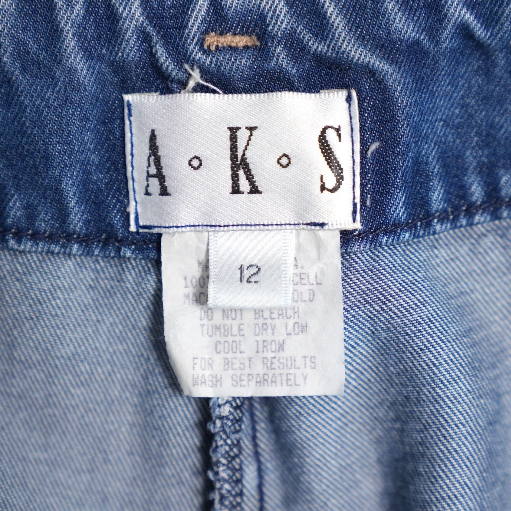 Vintage VINTAGE AKS Jeans Women 12 Blue High Rise Relaxed Fit Straight Leg Denim Made in USA Size 29" - 4 Thumbnail
