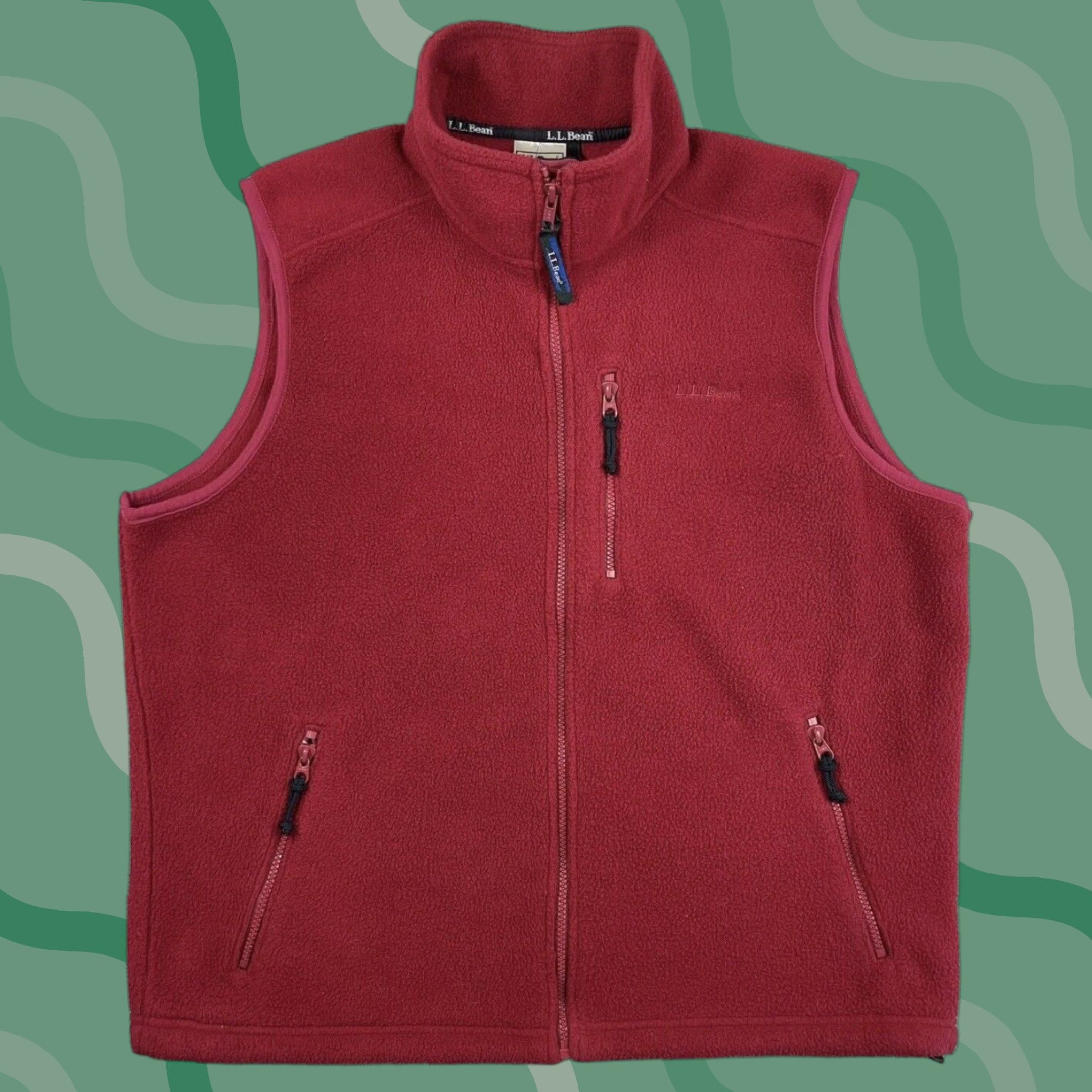 Vintage VINTAGE LL Bean Fleece Vest Mens M Zip Pockets Outdoor Red 90s Ski Hiking Chest 50 in Regular Fit United States Size US M / EU 48-50 / 2 - 1 Thumbnail