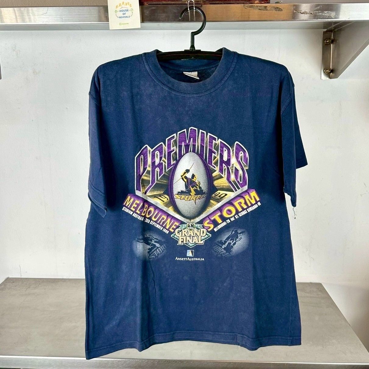 Vintage Vintage 1999 Melbourne Storm Premiers Grand Final NRL Tee Size US L / EU 52-54 / 3 - 1 Thumbnail