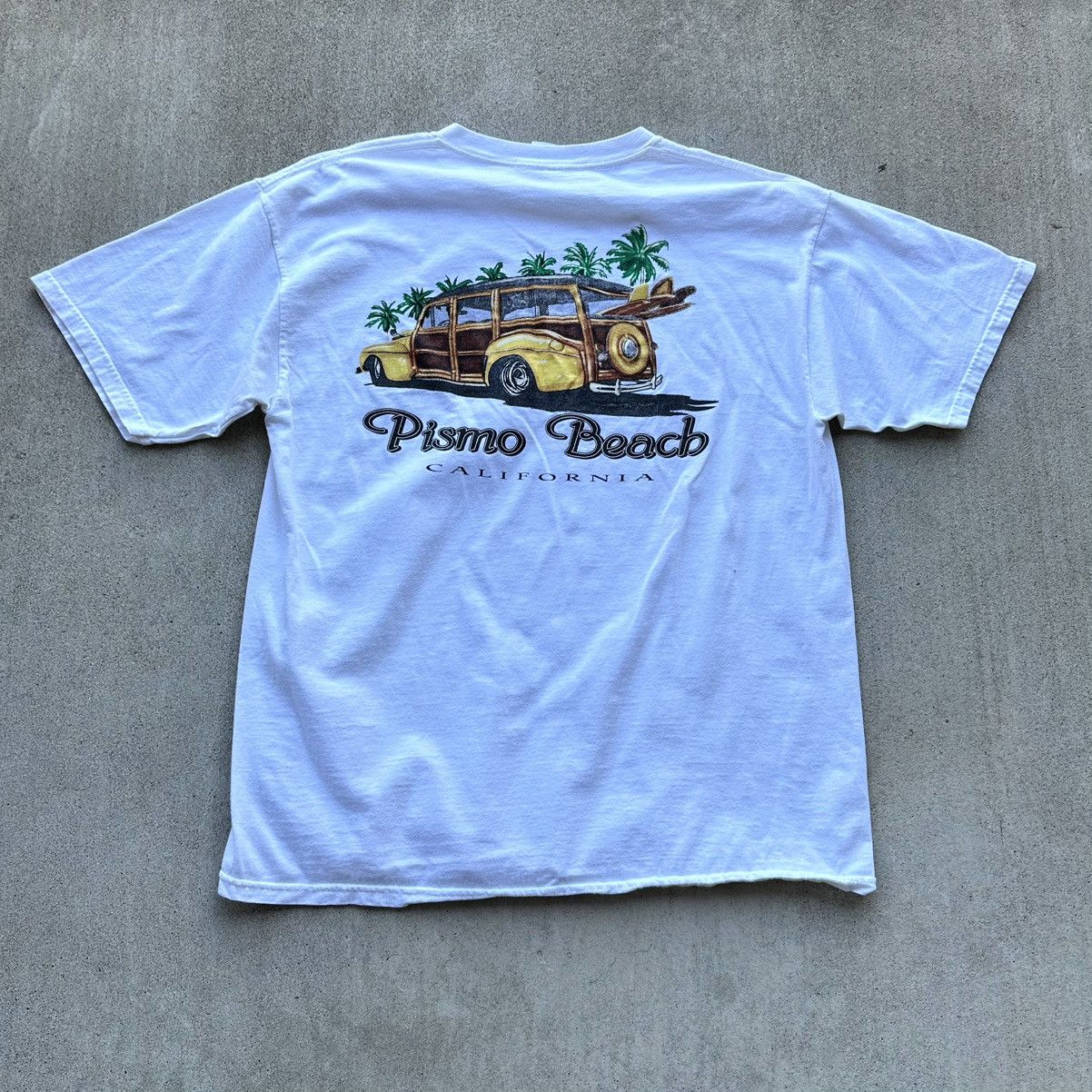 Gildan Vintage Pismo Beach T Shirt Y2K Woody Classic Car Beach Size US L / EU 52-54 / 3 - 1 Thumbnail