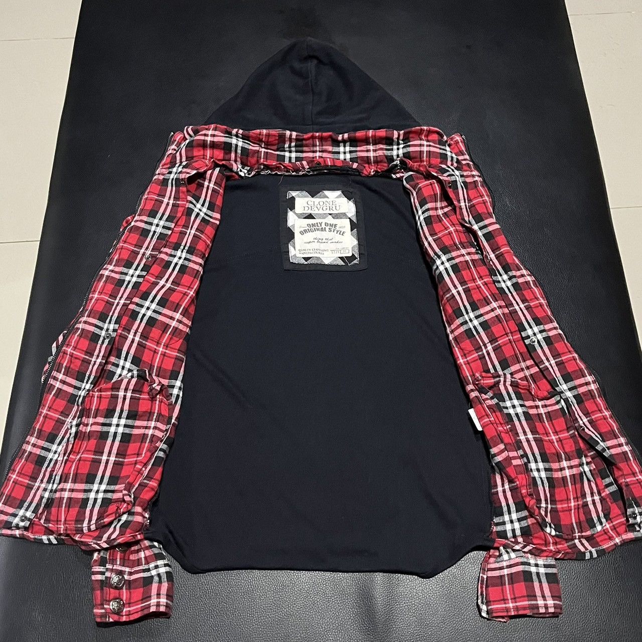 Japanese Brand Clone Devgru Visual Kei Japanese Style Red Plaid Zip Hooded Size M / US 6-8 / IT 42-44 - 8 Thumbnail