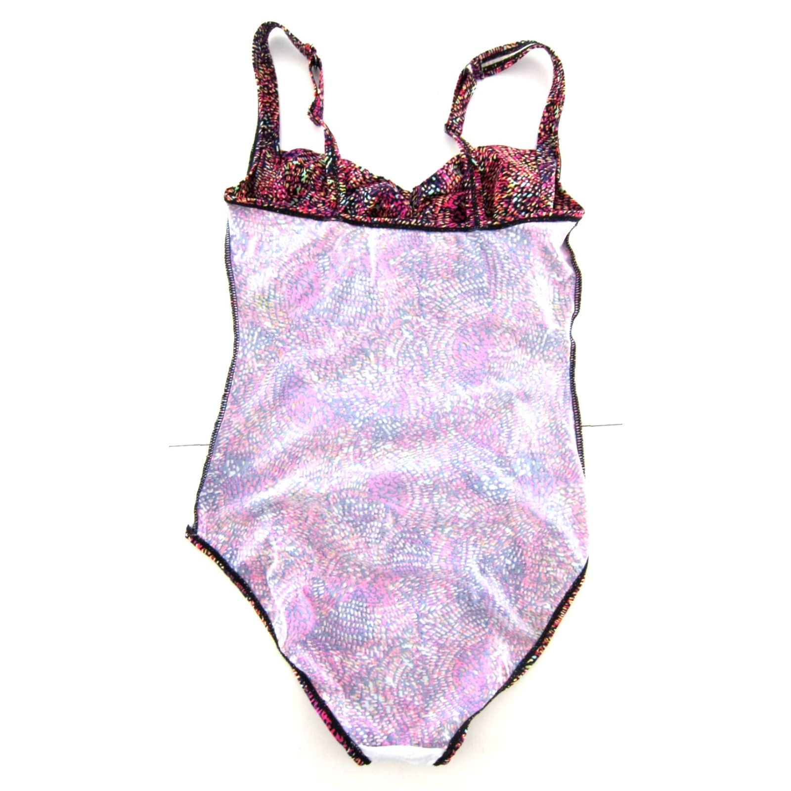Vintage CHRISTINA Pink Blue Geometric Polka Dot One Piece Swimsuit Women 8D Size ONE SIZE - 8 Thumbnail