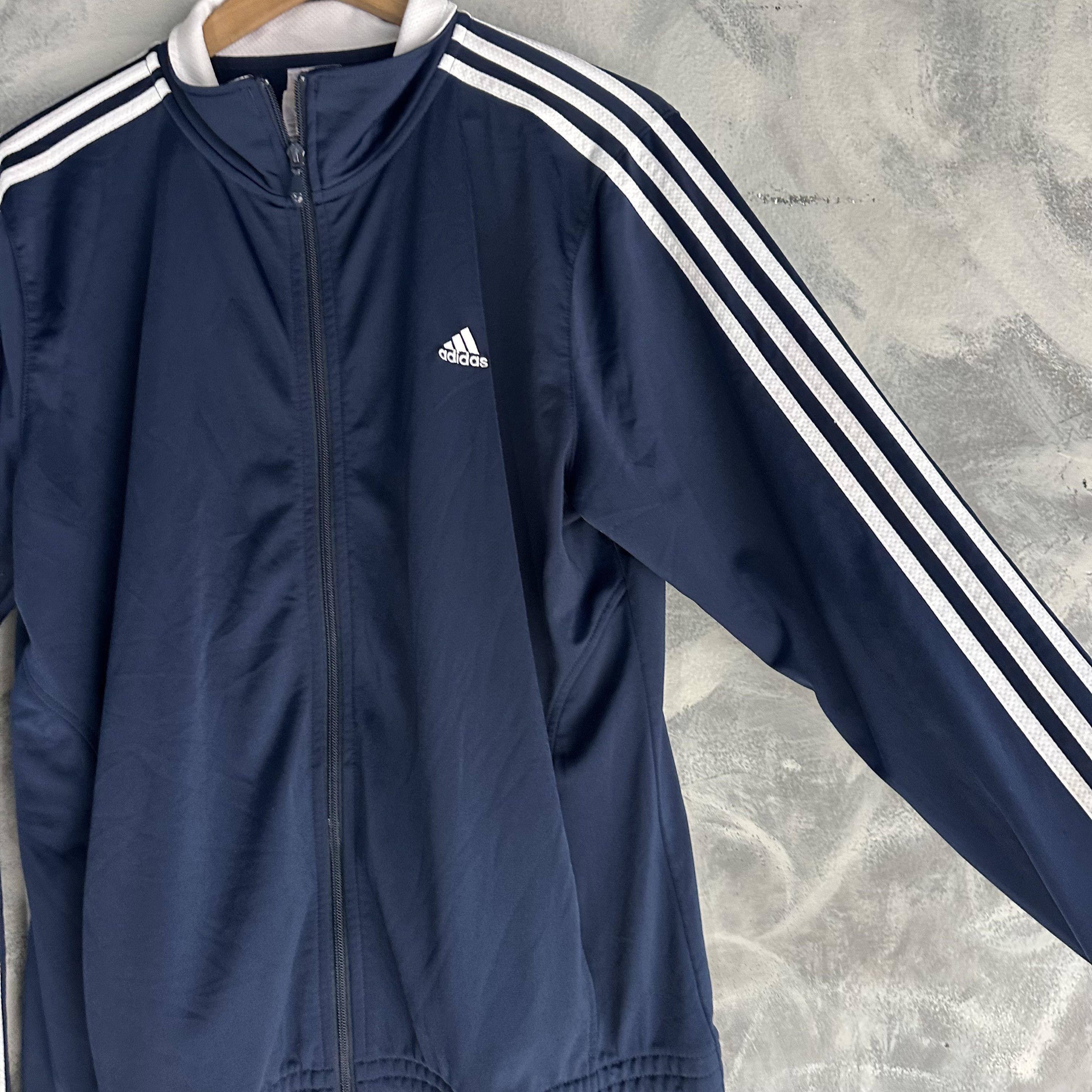 Adidas Adidas Track Training Jacket Mens XL Blue White Size US XL / EU 56 / 4 - 3 Thumbnail