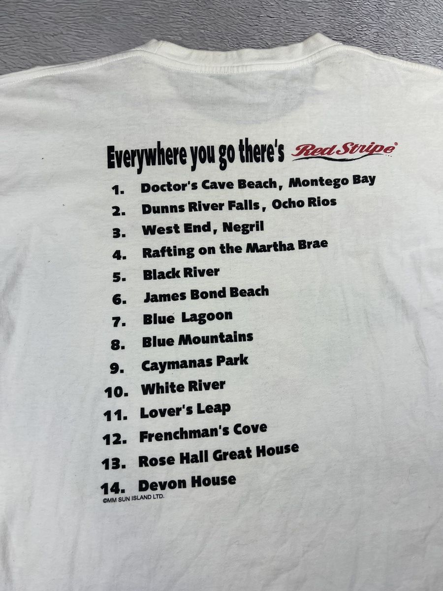 Bob Marley 90s Reggae on red stripe Jamaica beer vintage t shirt Size US XXL / EU 58 / 5 - 4 Thumbnail