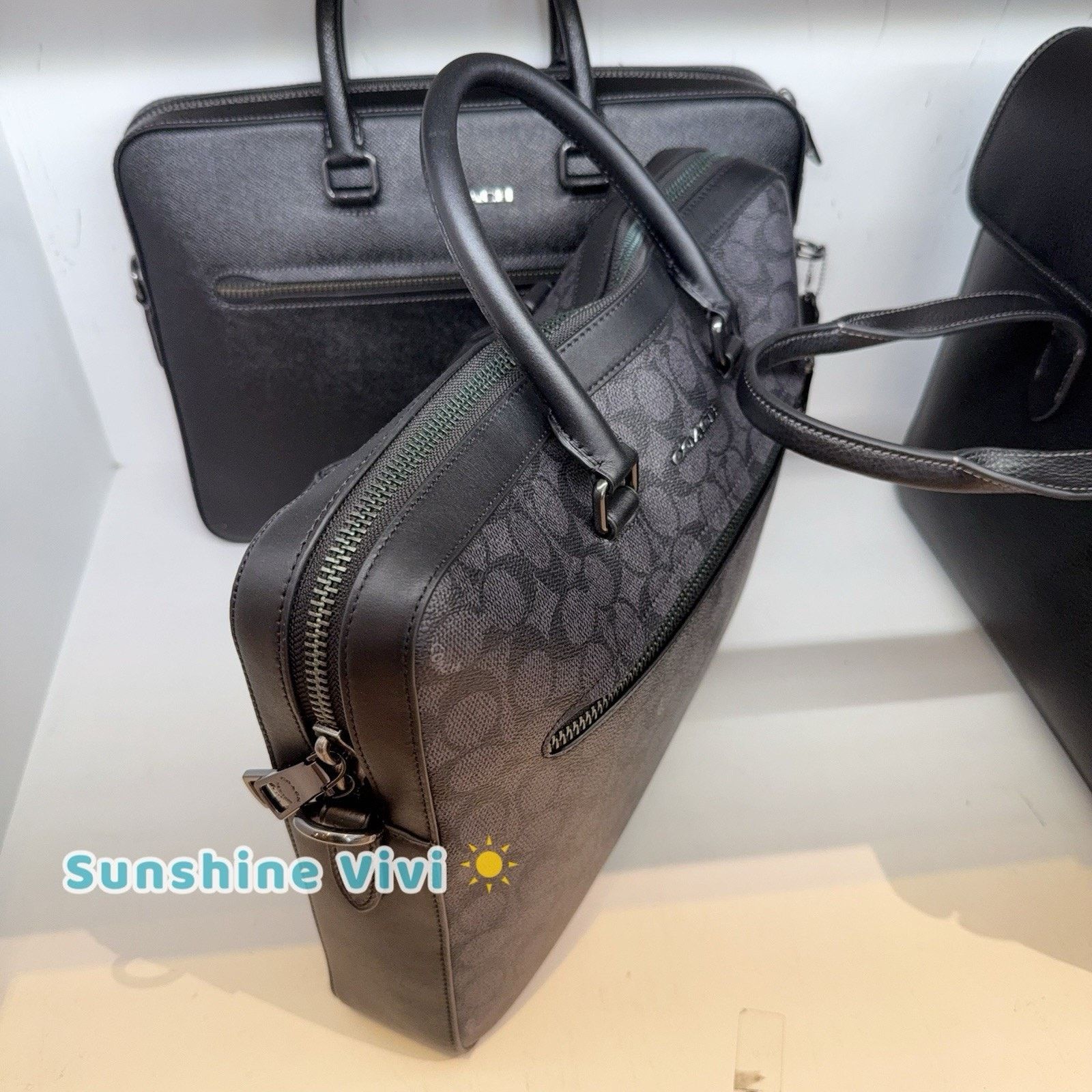 Coach NWT Coach Ethan Slim Brief Signature Canvas Black CV917 Size ONE SIZE - 2 Thumbnail