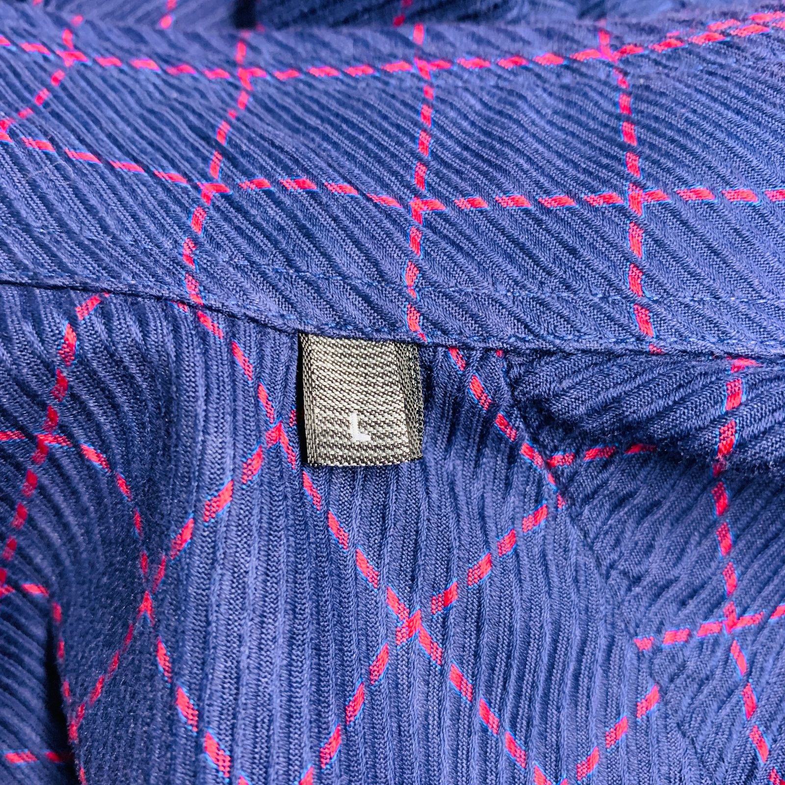 Canali Purple Fuchsia Window Pane Cotton One pocket Shirt Size US L / EU 52-54 / 3 - 5 Thumbnail