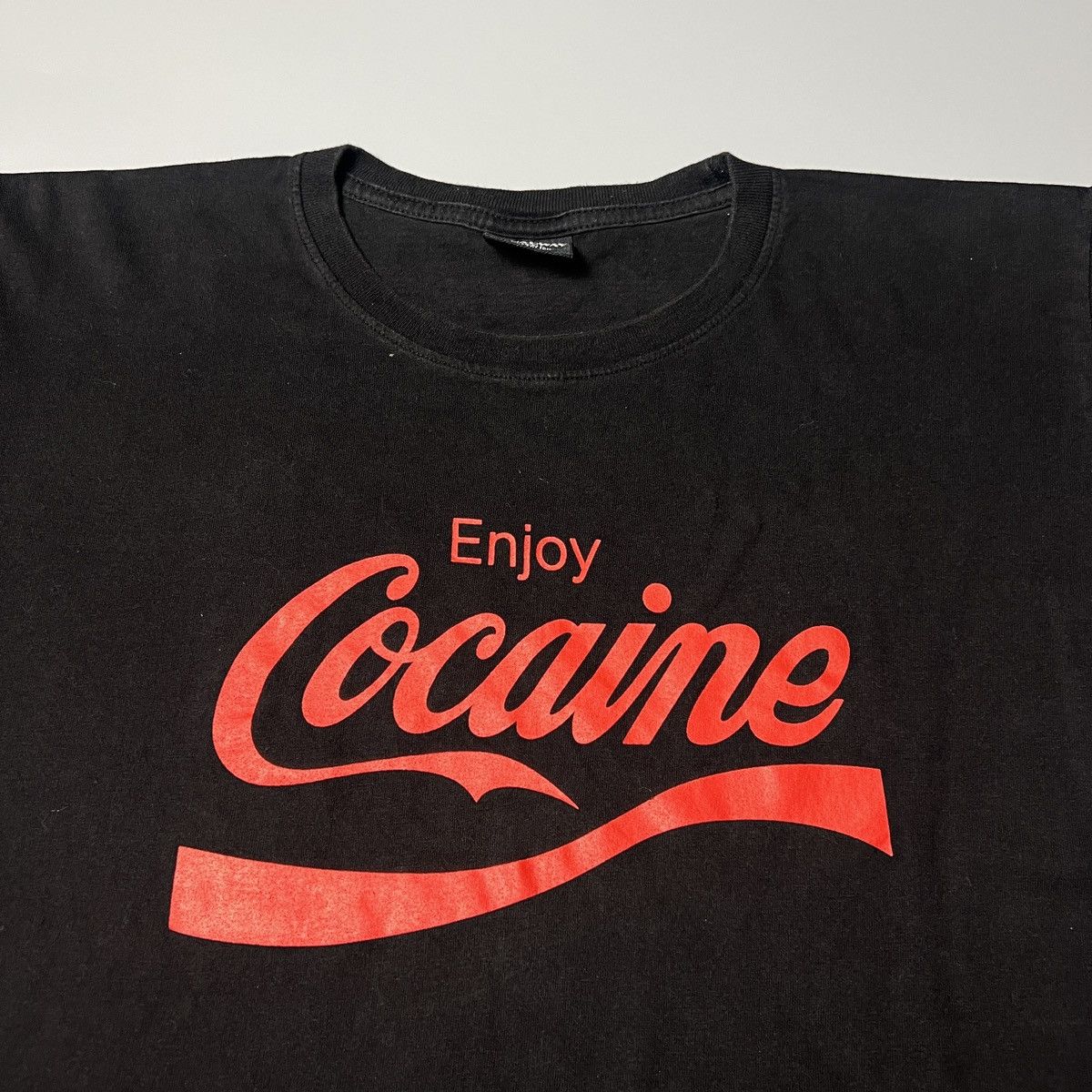 Vintage Vintage enjoy cocaine wording tee grunge coke parody tee Size US L / EU 52-54 / 3 - 6 Thumbnail