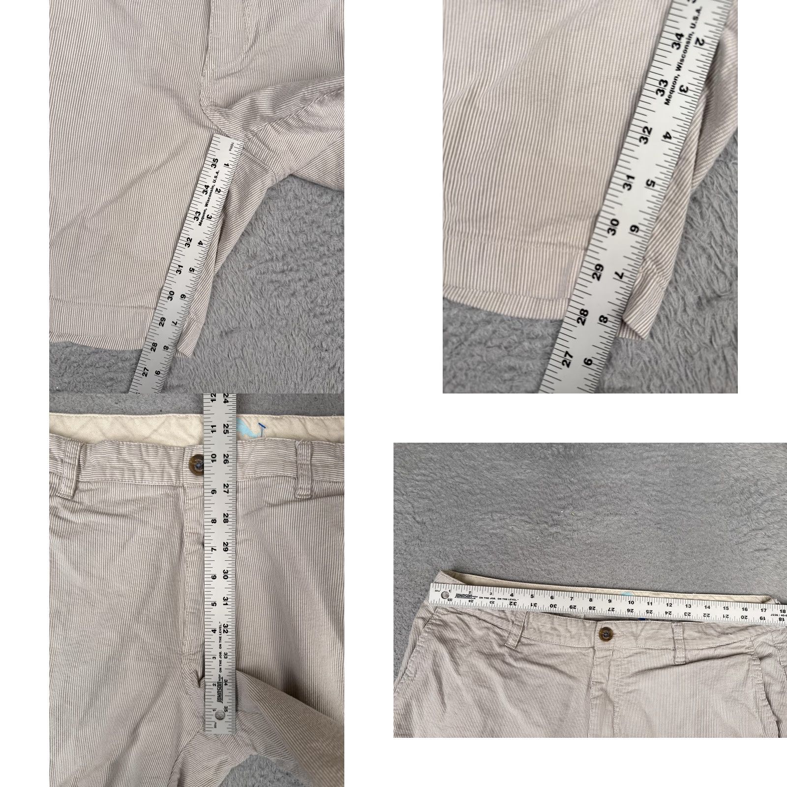 Tommy Bahama Tommy Bahama Shorts Mens 36 Beige Striped Cotton Chino Flat Front Zip Pockets Casual Summer Mens Size US 36 / EU 52 - 8 Thumbnail