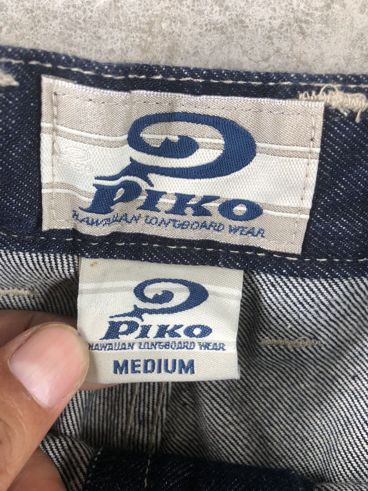 Vintage Baggy Jeans Piko Hip Hop Embroidered Logo Size US 31 - 16 Thumbnail