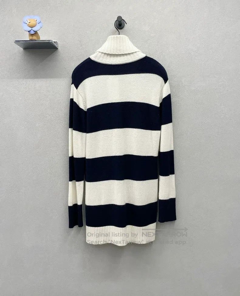 Max Mara Max Mara Navy Striped Knit Dress Size M / US 6-8 / IT 42-44 - 2 Thumbnail