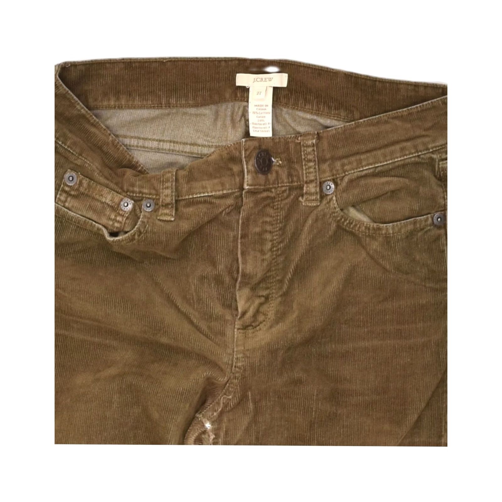 J.Crew J. CREW Womens Slim Corduroy Trousers Khaki Cotton W27 L31 Size 27" / US 4 / IT 40 - 3 Thumbnail