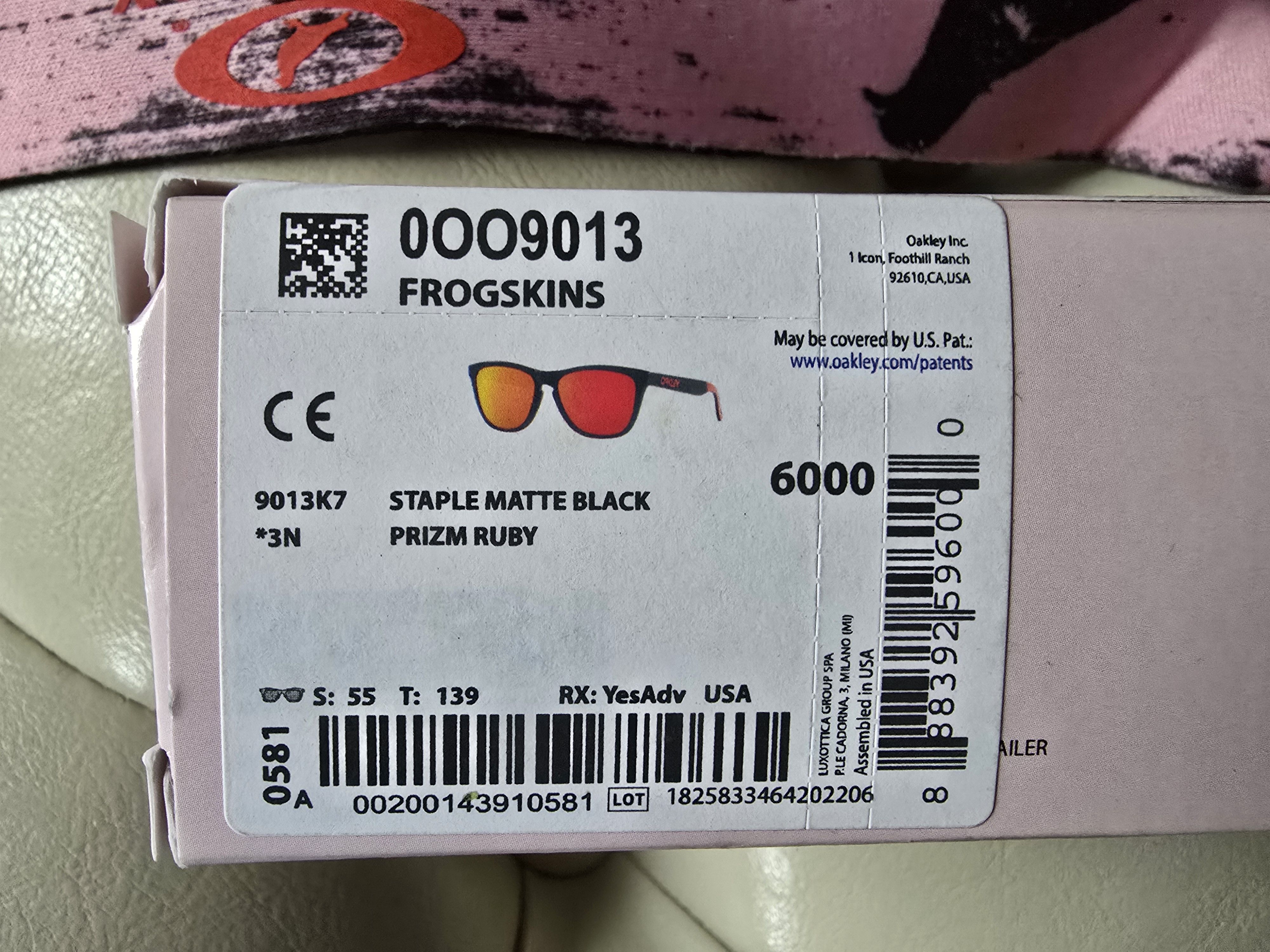 Oakley Oakley Frogskins Staple Matte Black Prizm Ruby Pink Pigeon Size ONE SIZE - 2 Thumbnail
