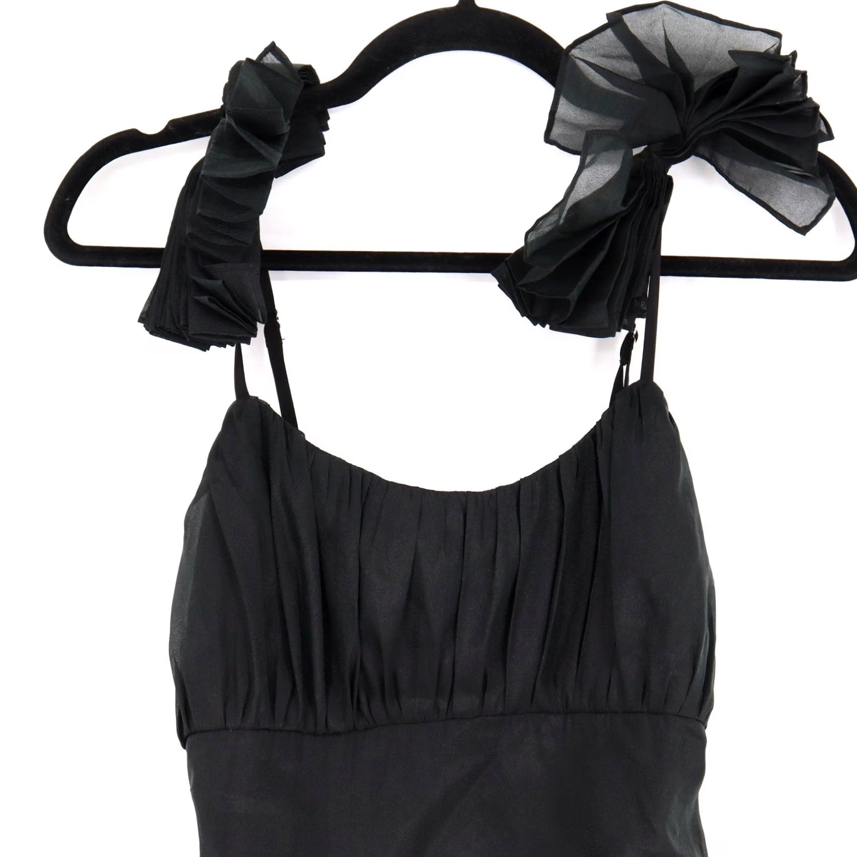Vintage Lovers and Friends Mini Dress Women's S Black Ruched Ruffle Cocktail Dress Size S / US 4 / IT 40 - 3 Thumbnail