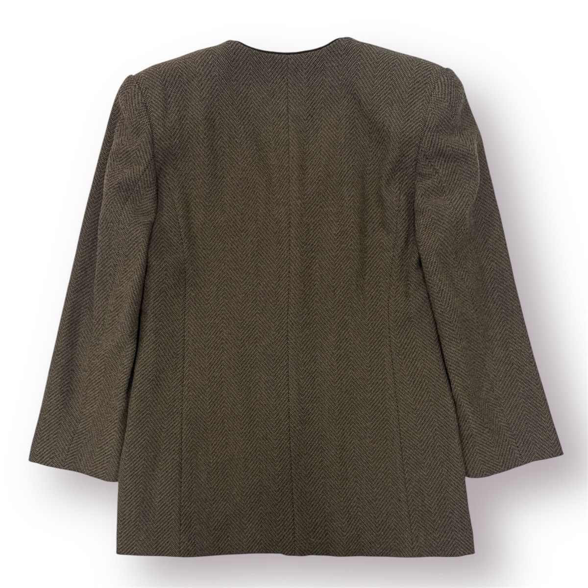 French Connection Christian Aujard Herringbone Collarless Coat Classic France Size M / US 6-8 / IT 42-44 - 11 Thumbnail