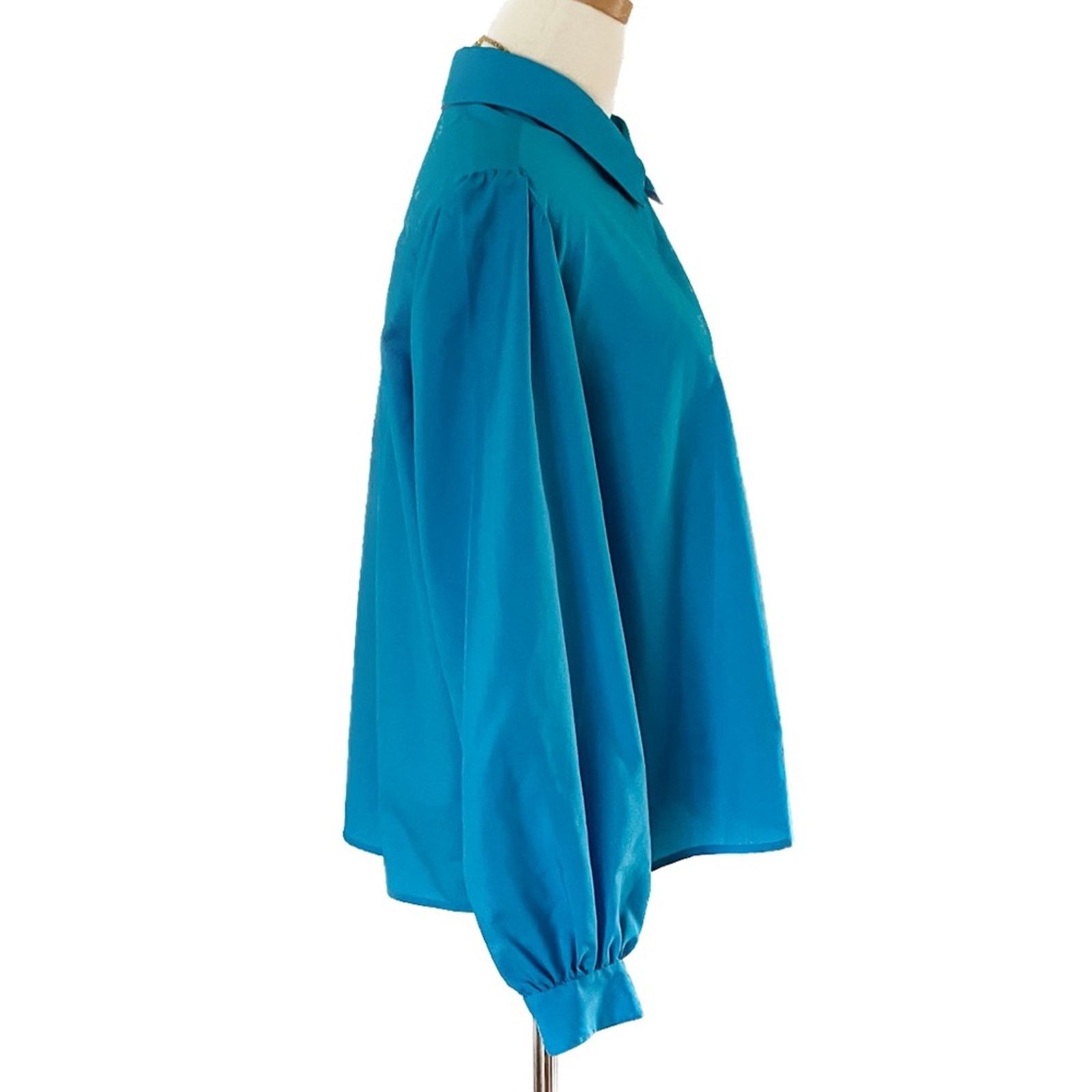 Vintage Vintage vibrant aqua blue puff shoulder button down 16/XL Size XL / US 12-14 / IT 48-50 - 6 Thumbnail