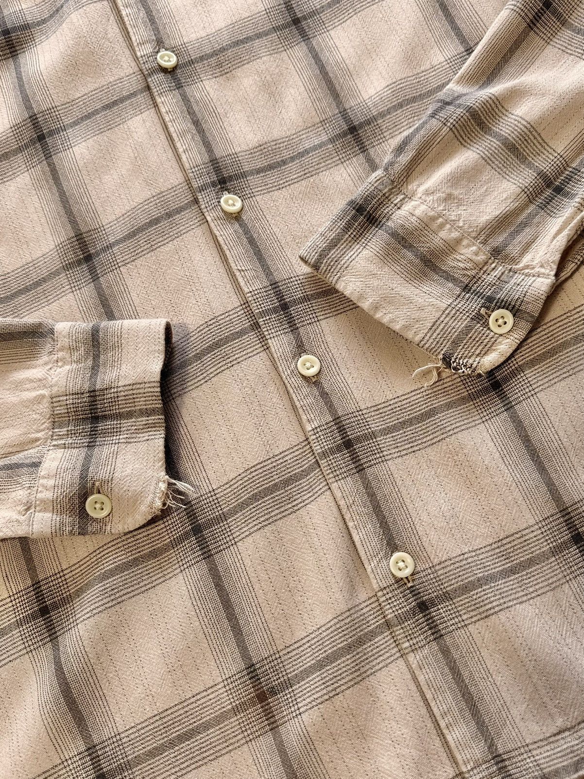 Allsaints Allsaints Flannel Distressed Velcoro Check Long Sleeve Shirt Size US M / EU 48-50 / 2 - 10 Thumbnail