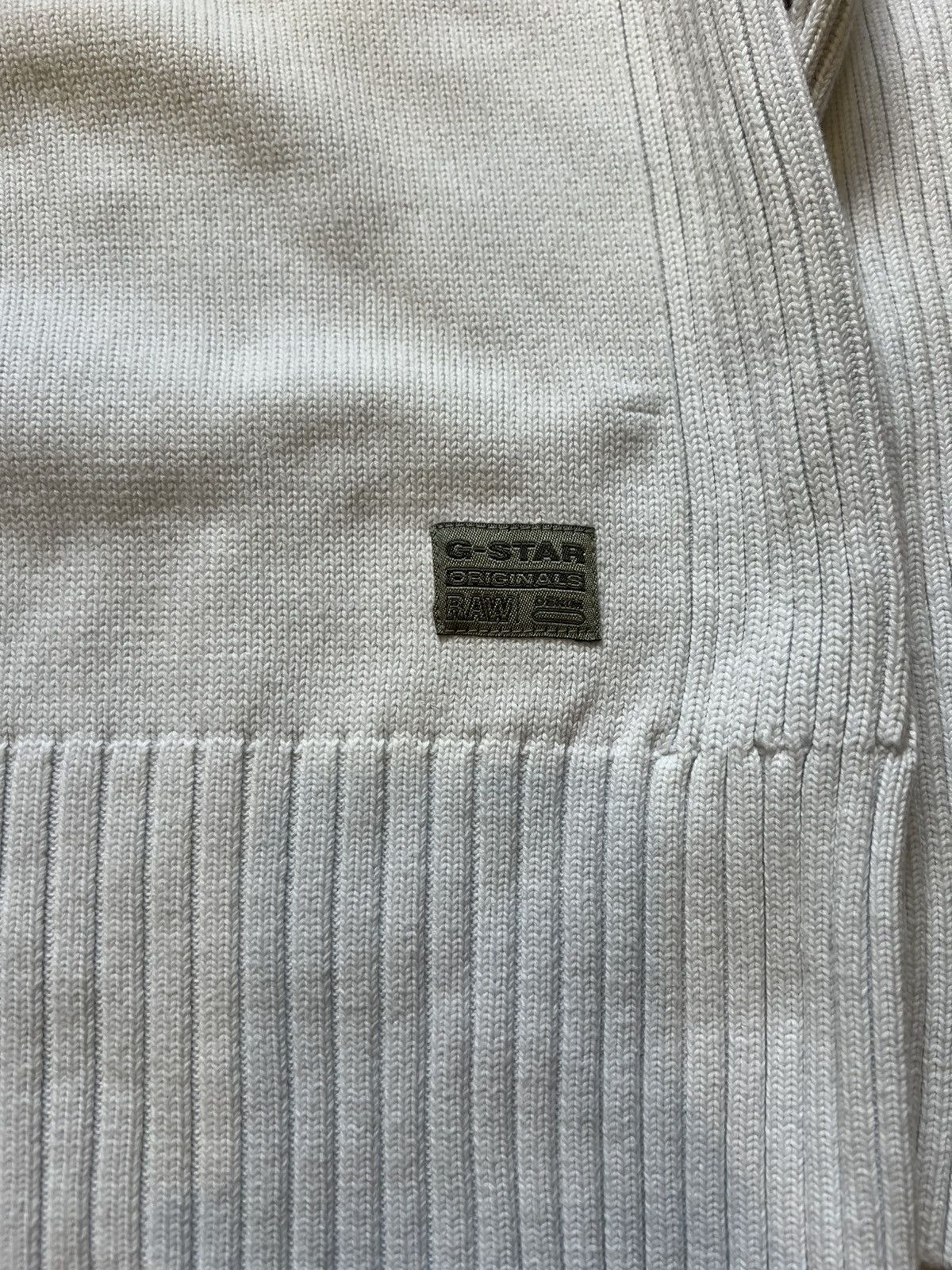 G-Star G Star Raw White Sweater Rubbed Basic Classic Size US L / EU 52-54 / 3 - 3 Thumbnail